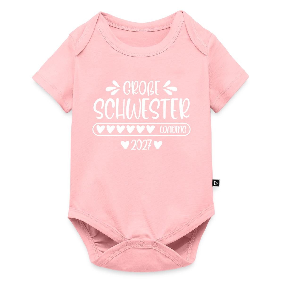 Spreadshirt Kurzarmbody Große Schwester Loading 2027 Kurzarm Tages Baby Body (1-tlg)