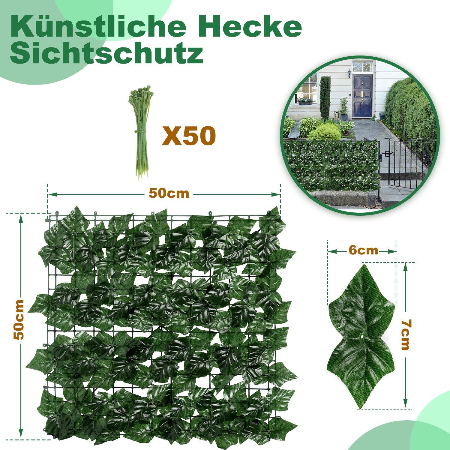 Clanmacy Balkonsichtschutz Sichtschutzhecke Windschutz Efeu Sichtschutz günstig online kaufen