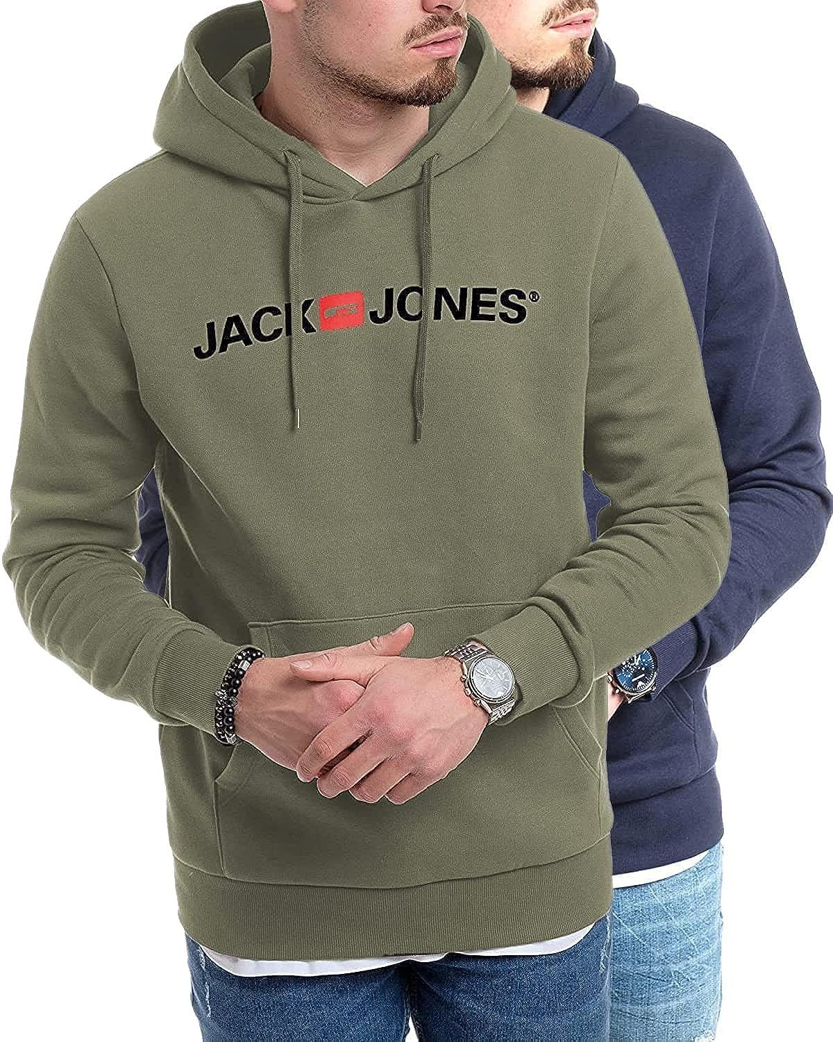 Jack & Jones Kapuzensweatshirt (Spar Set, 2er Pack) Doppelpack Hoodie mit Printdruck Doppelpack Mix 7