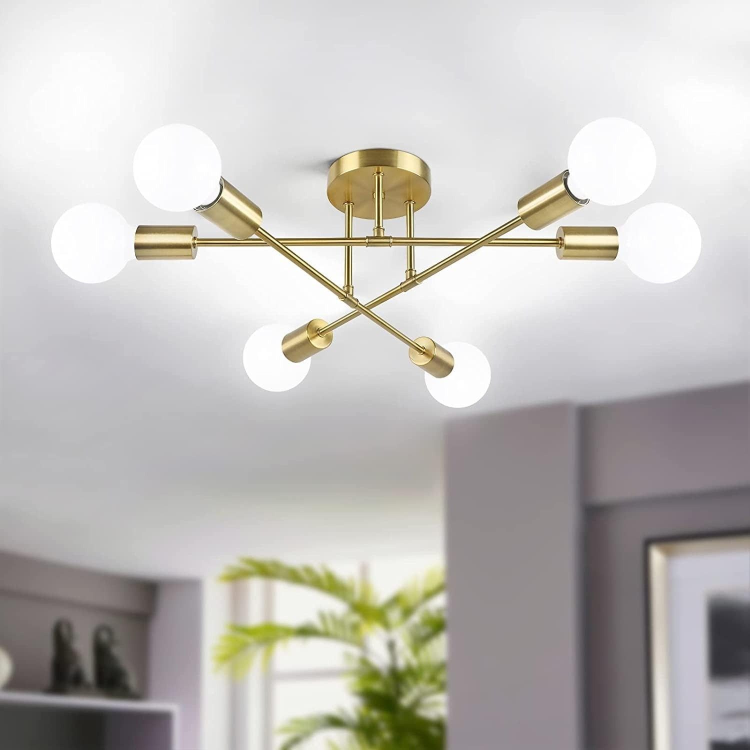 YINDN Deckenleuchte 6 Flammige LED Deckenleuchten, günstig online kaufen