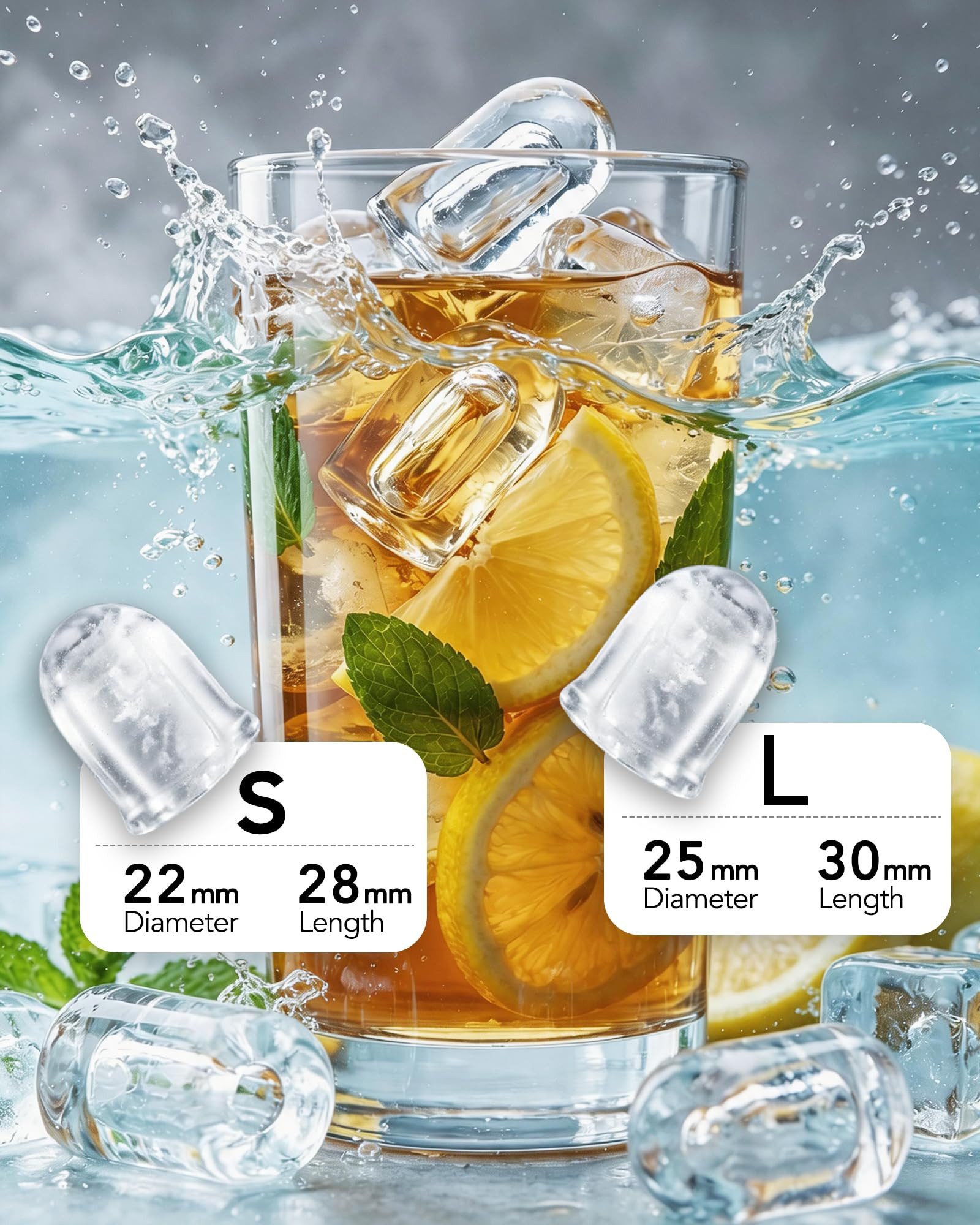 Kismile Eiswürfelmaschine für die Arbeitsplatte, 8 Eiswürfel in 6 Minuten, 11,8 kg/24 Stunden, hocheffizienter, tragbarer Eiswürfelbereiter mit Tragegriff – Bild 5 von 5