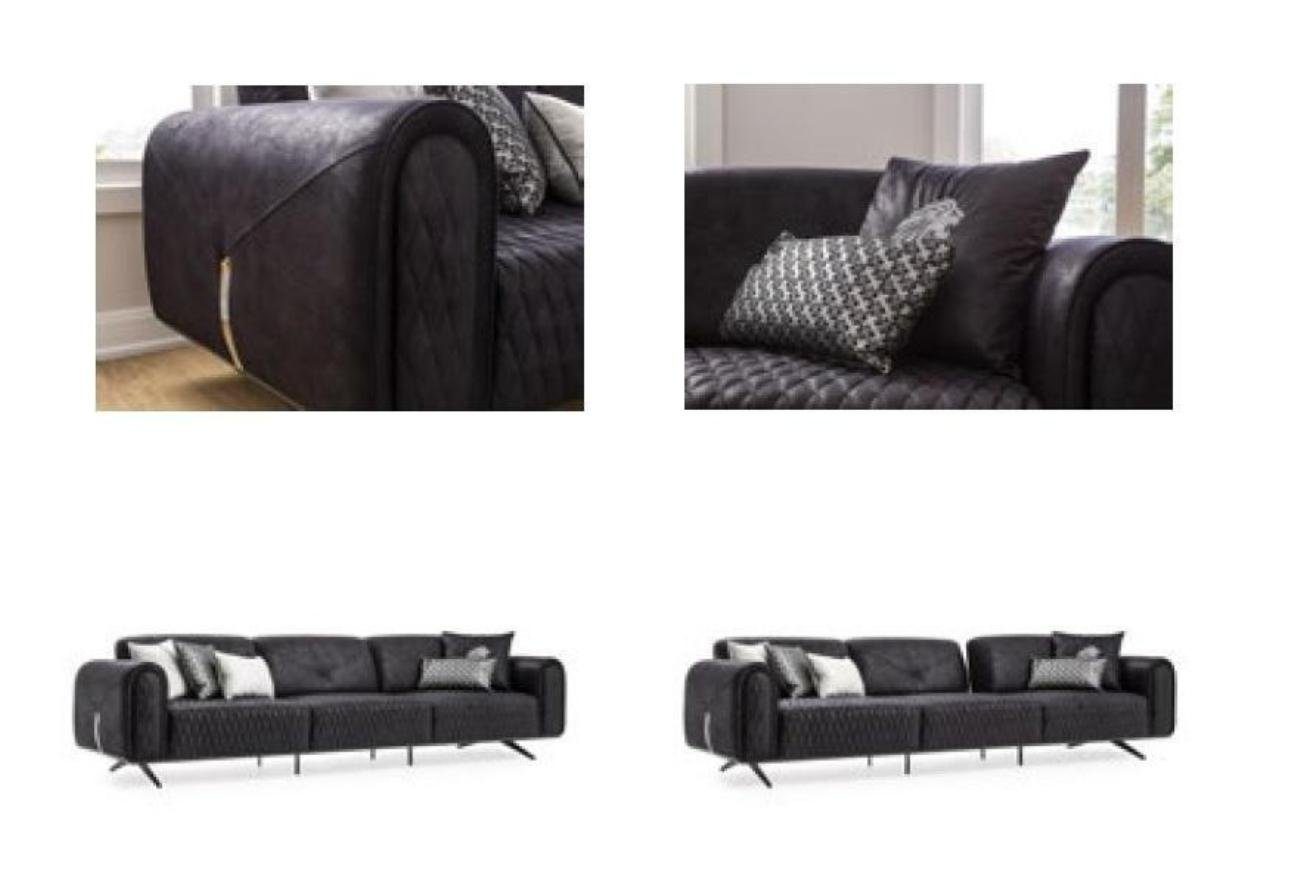 4 Sofas Polster Design Luxus Wohnzimmer 4-Sitzer Modernes Sofa Sitzer Leder JVmoebel