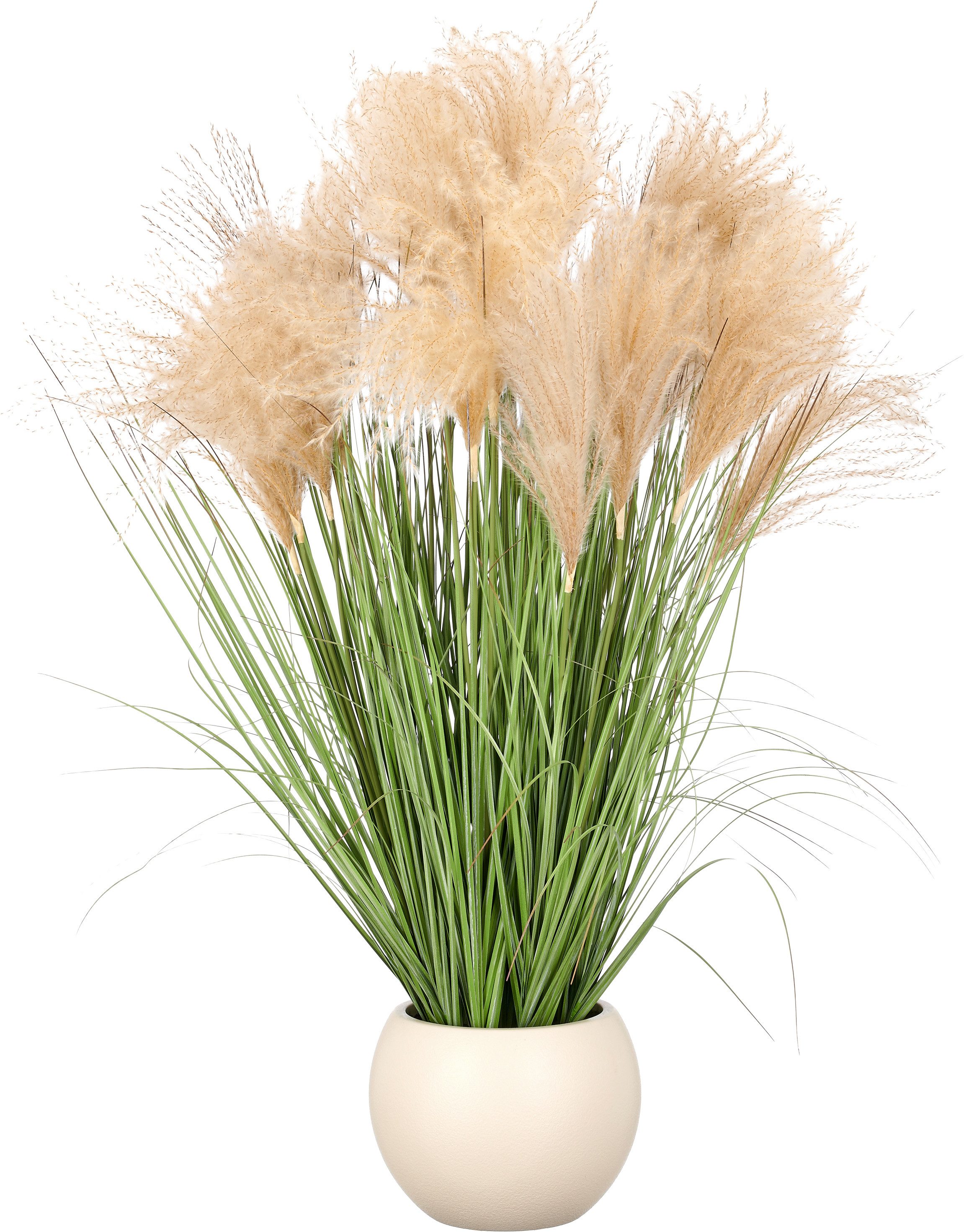 Kunstgras Grasbusch Pampas, Creativ green, Höhe 95 cm, mit üppigen Wedeln