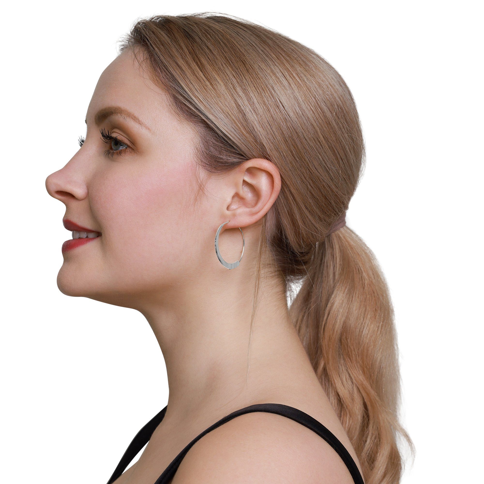 inkl. Curve Heideman (Ohrringe, poliert Ohrstecker poliert Ohrhänger Paar Geschenkverpackung), für silberfarben Frauen