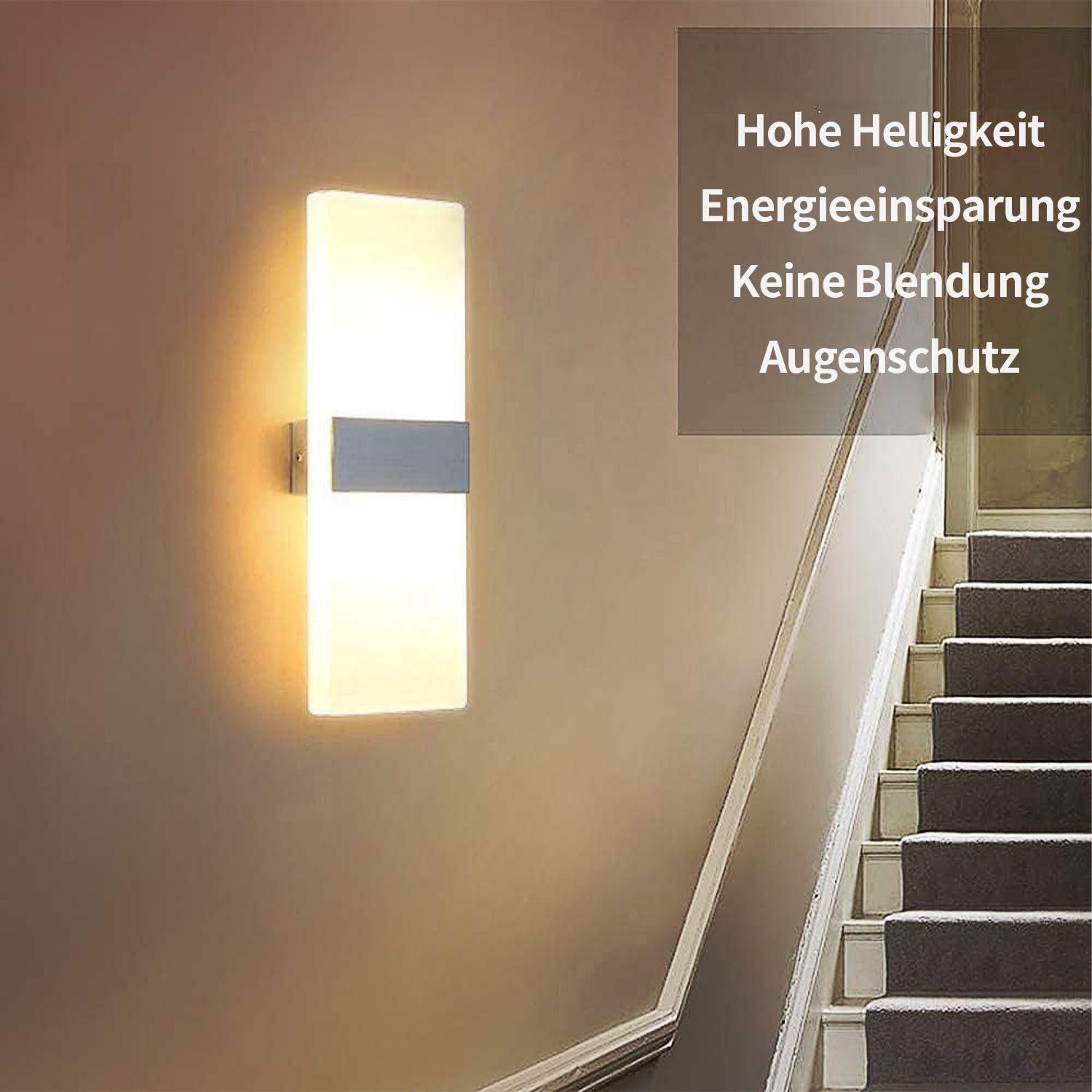REDOM Wandleuchte 3000K LED Wandlampe energiesparend günstig online kaufen