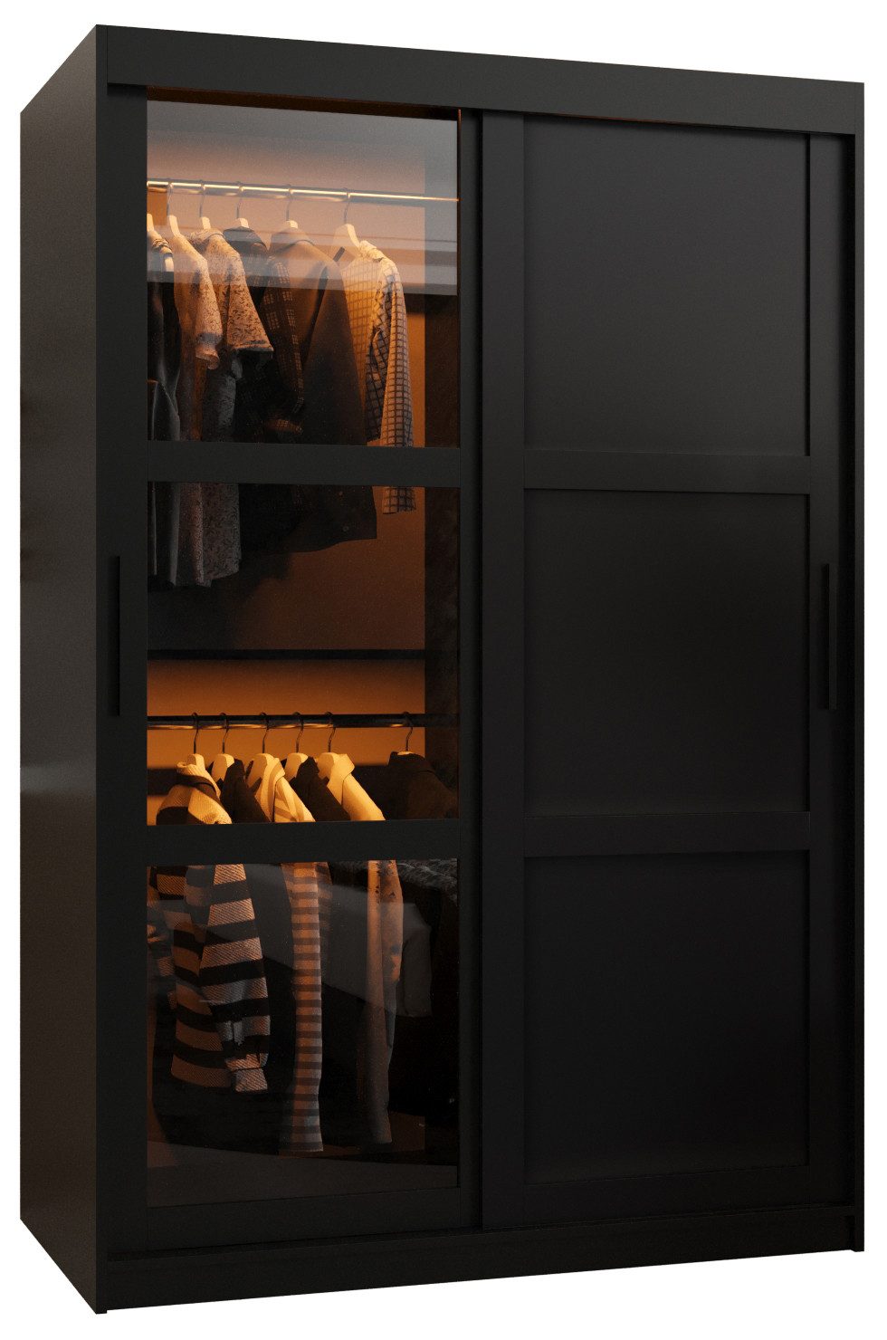 ABIKS MÖBEL Schwebetürenschrank DOME 3 Schlafzimmerschrank - mit Schiebetüren, Kleiderstange, Regalen