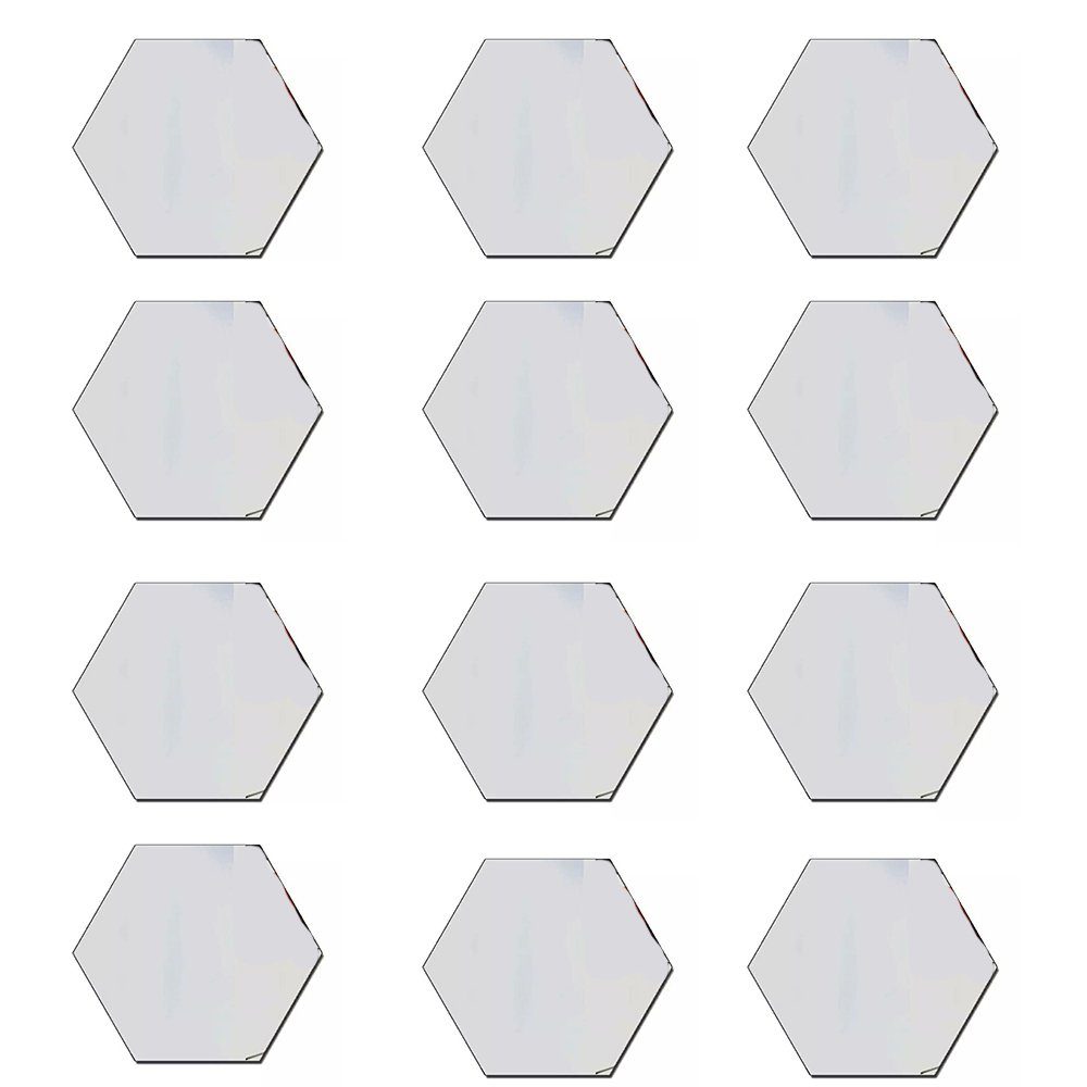 GelldG Wandspiegel Дзеркало-Wandaufkleber, sechseckig, selbstklebende Fliesen (12 Stück) (Set, 12-St., 12 * Дзеркало), Wandspiegel