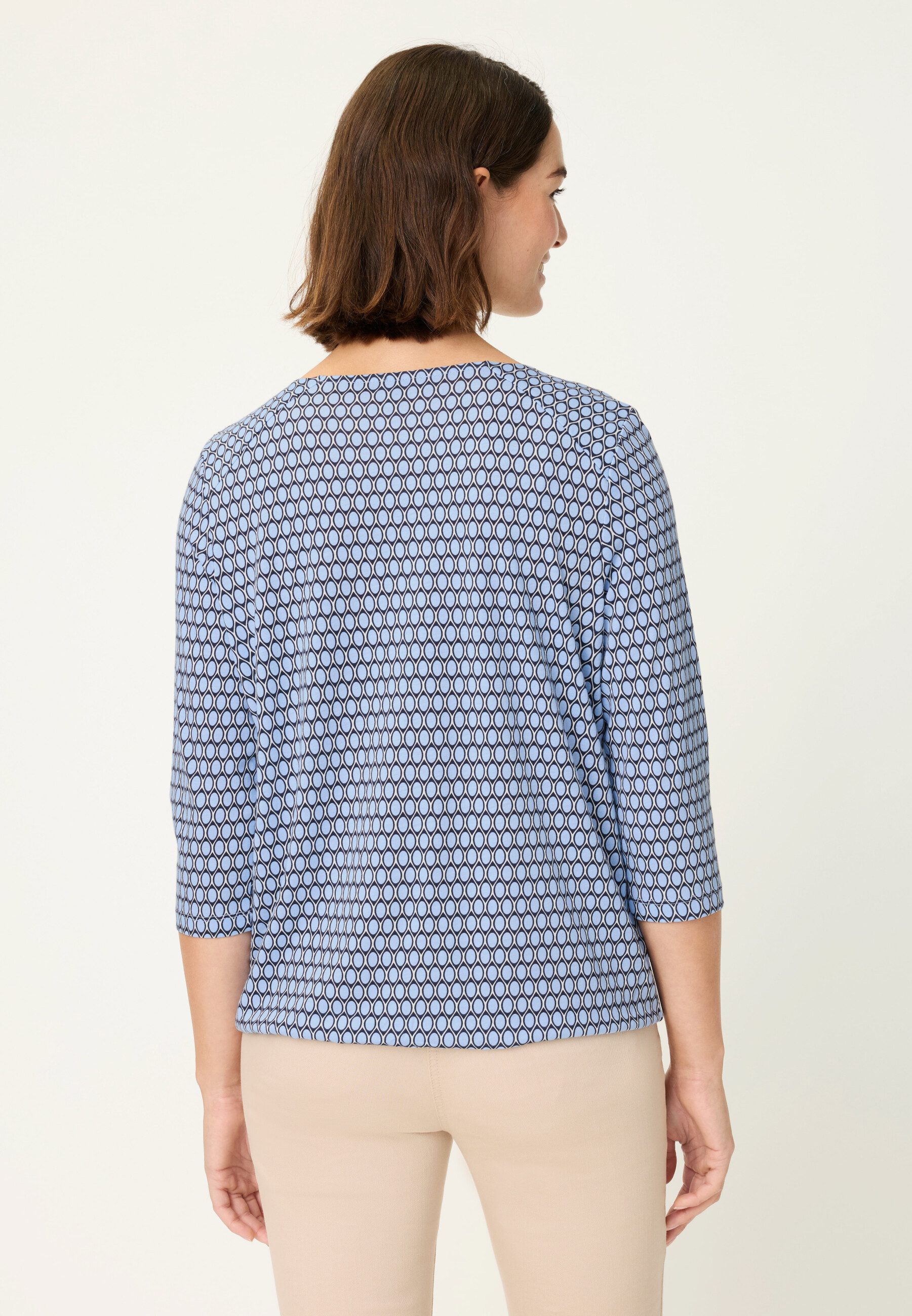 Olsen T-Shirt mit Allover-Dessin und Tunikaausschnitt günstig online kaufen