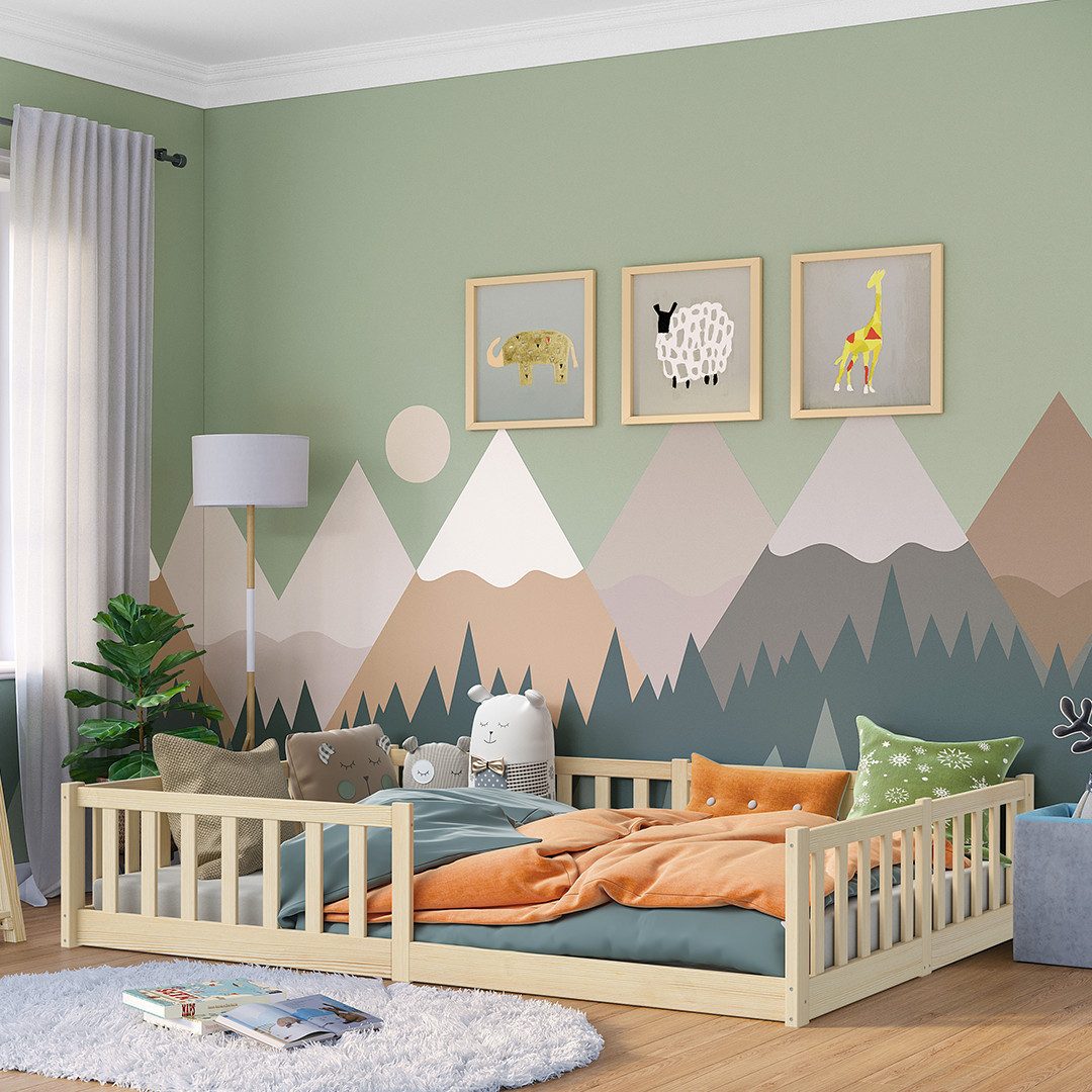 Bellabino Kinderbett Vere mit Rausfallschutz und Lattenrost (natur, Kiefer günstig online kaufen