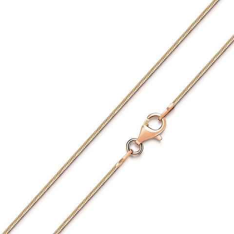 Materia Schlangenkette Damen Rosegold Halskette 1,2mm 40-70cm K114, Sterlingsilber, rosvergoldet