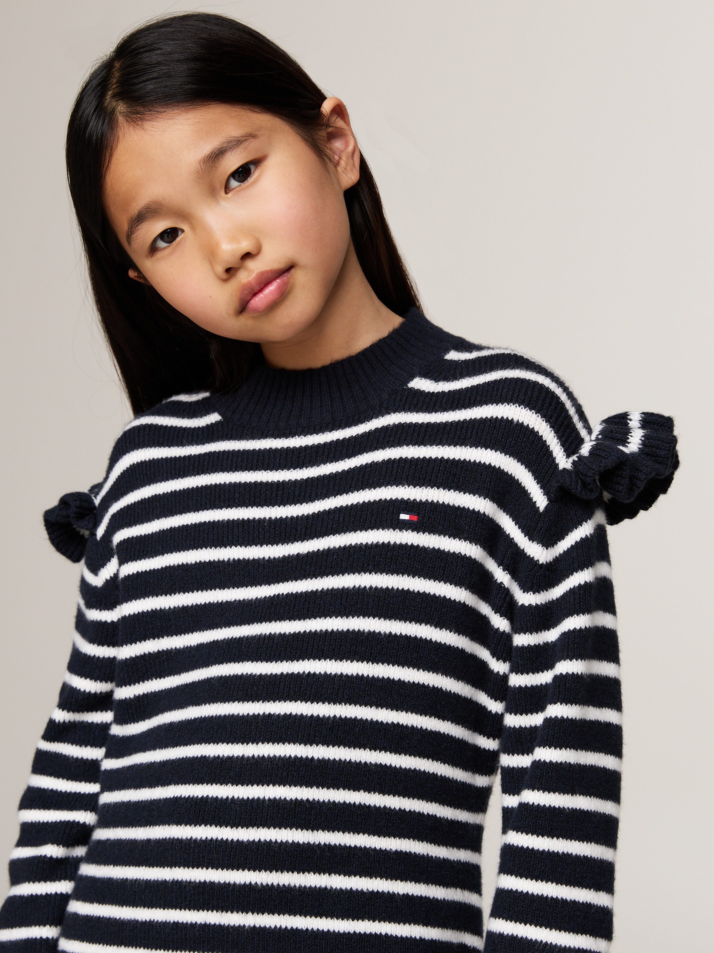 Tommy Hilfiger Strickkleid RUFFLE SKATER DRESS günstig online kaufen