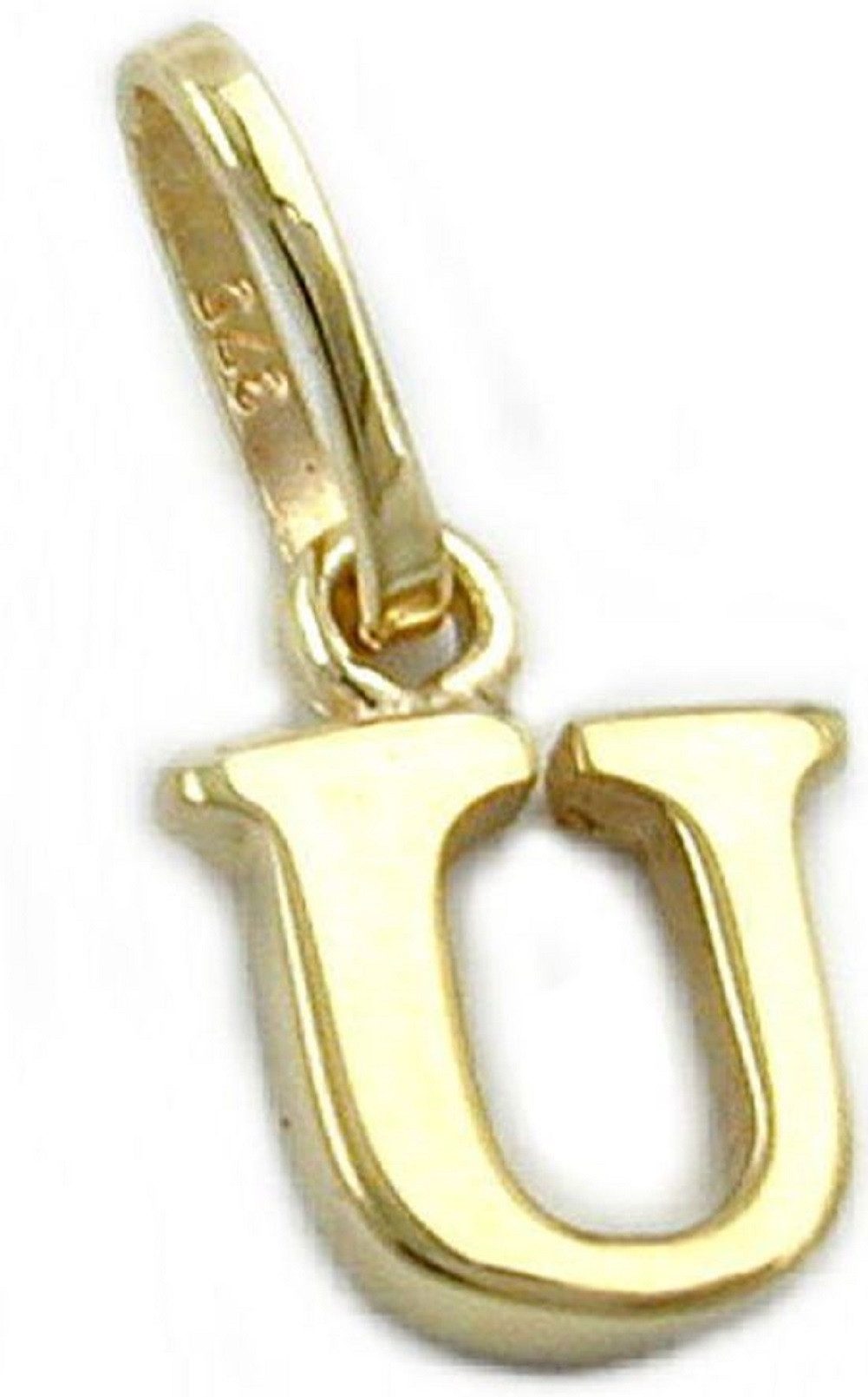 Buchstabenanhänger Anhänger Buchstabe U aus 375 Gold 8 x 6 mm