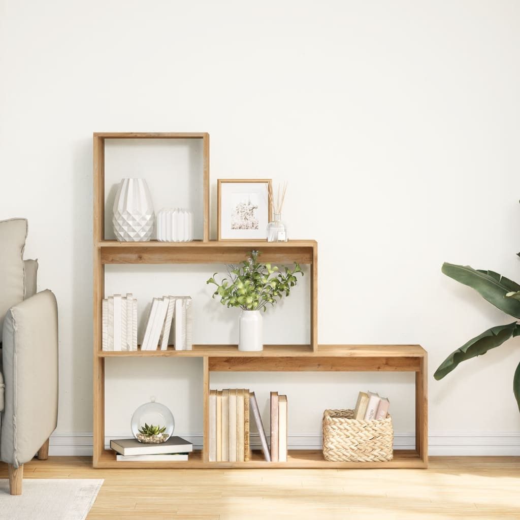 vidaXL Bücherregal Raumteiler-Bücherregal 3 Stufen Artisan-Eiche günstig online kaufen
