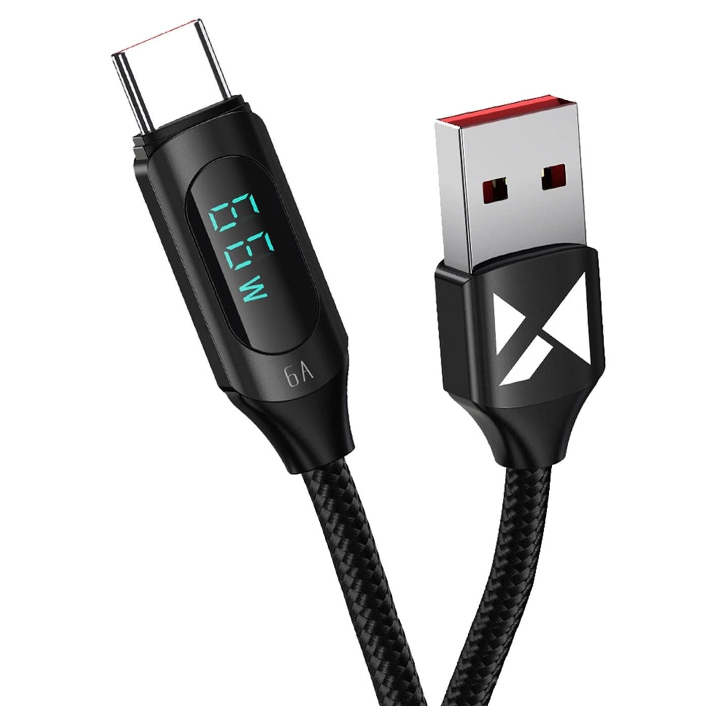 Wozinsky Wozinsky WUACC1 USB A Schnell Lade Kabel Smartphone-Kabel, USB Typ C, USB Typ A (100 cm), Universal passend Daten Display USB Typ C Anschluss kurz 1m
