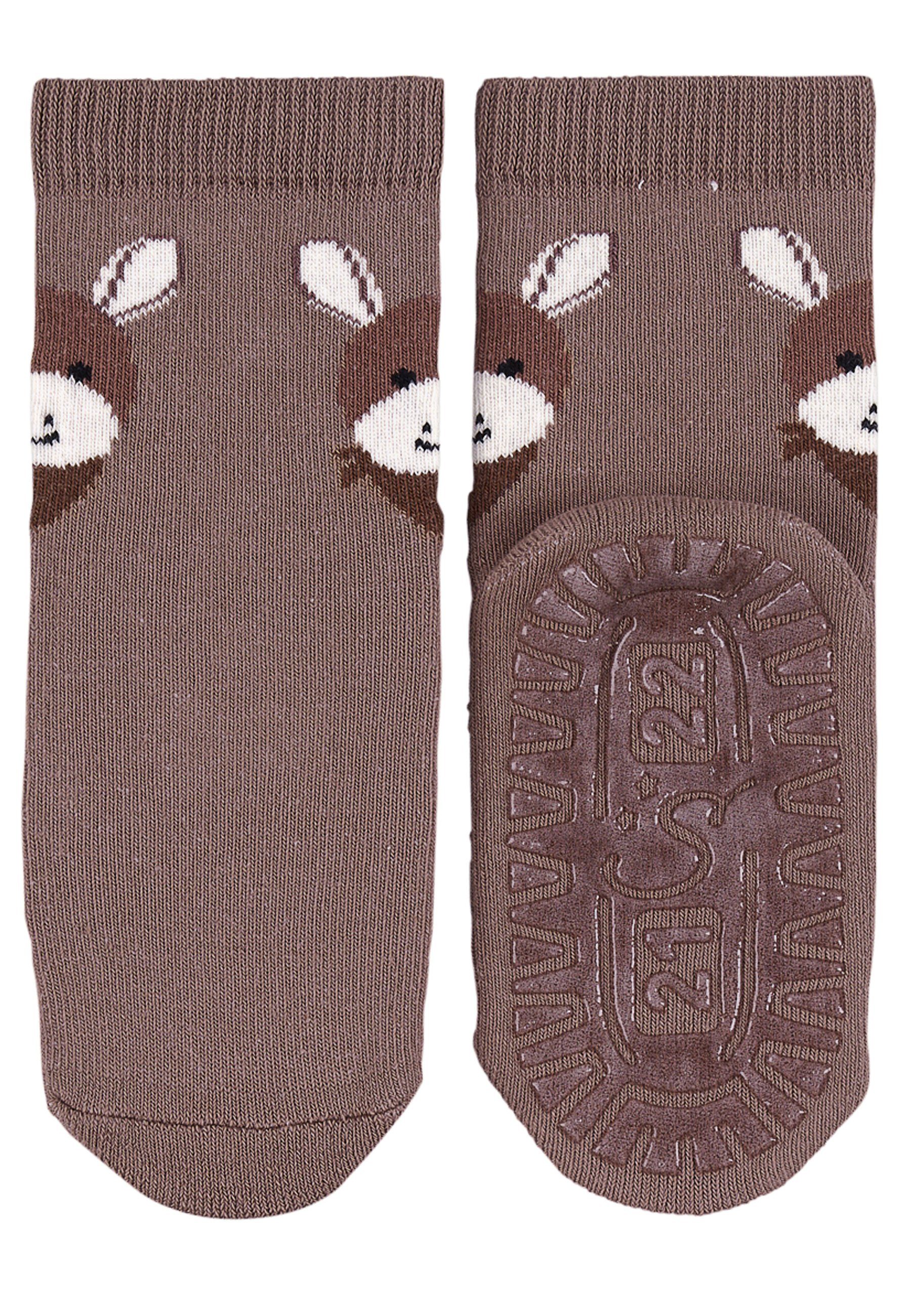 Sterntaler® ABS-Socken GOTS Fliesen Flitzer AIR Emmi, 2er-Pack (GOTS 2er Pack Fliesensocken mit Anti-Rutsch-Sohle) Rutschsocken Vollplüsch im Sohlenbereich, Rutschsocken