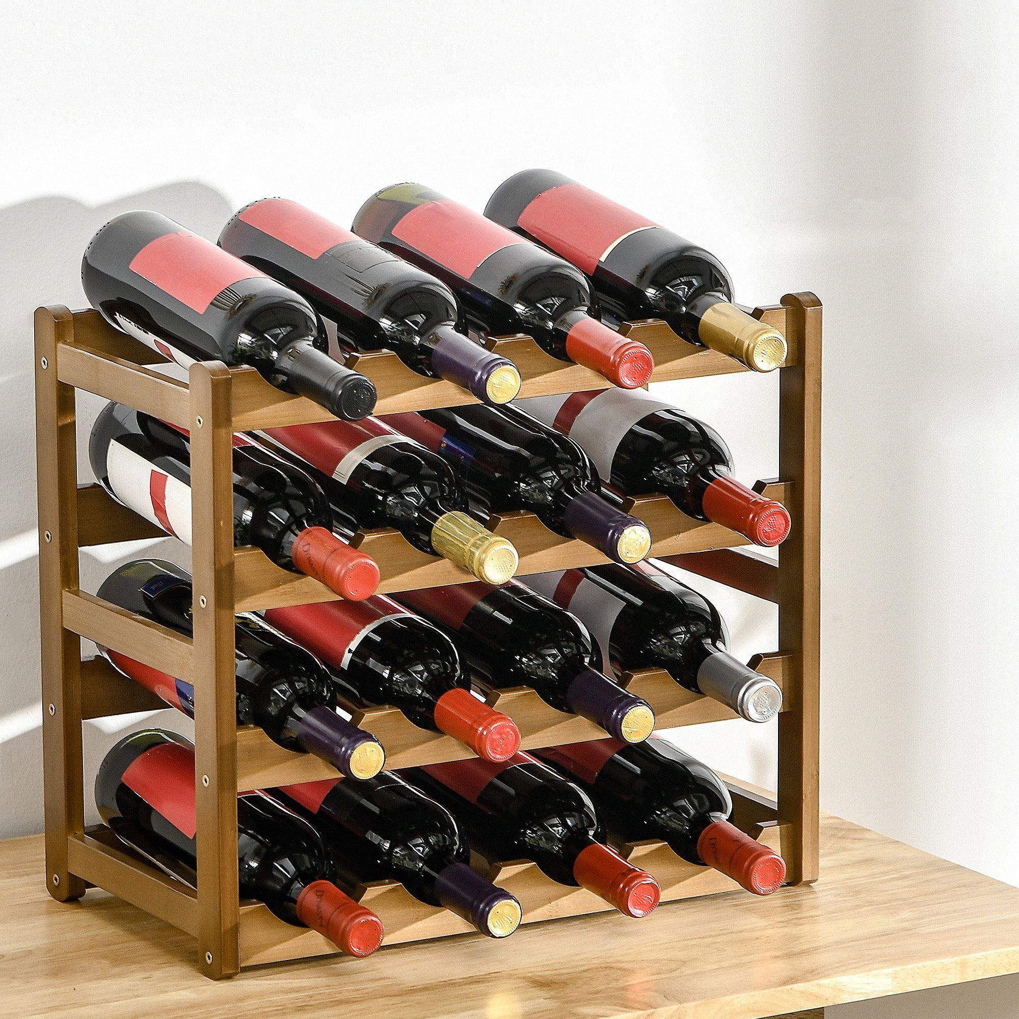 HOMCOM Weinregal Flaschenregal Weinhalter für 16 günstig online kaufen
