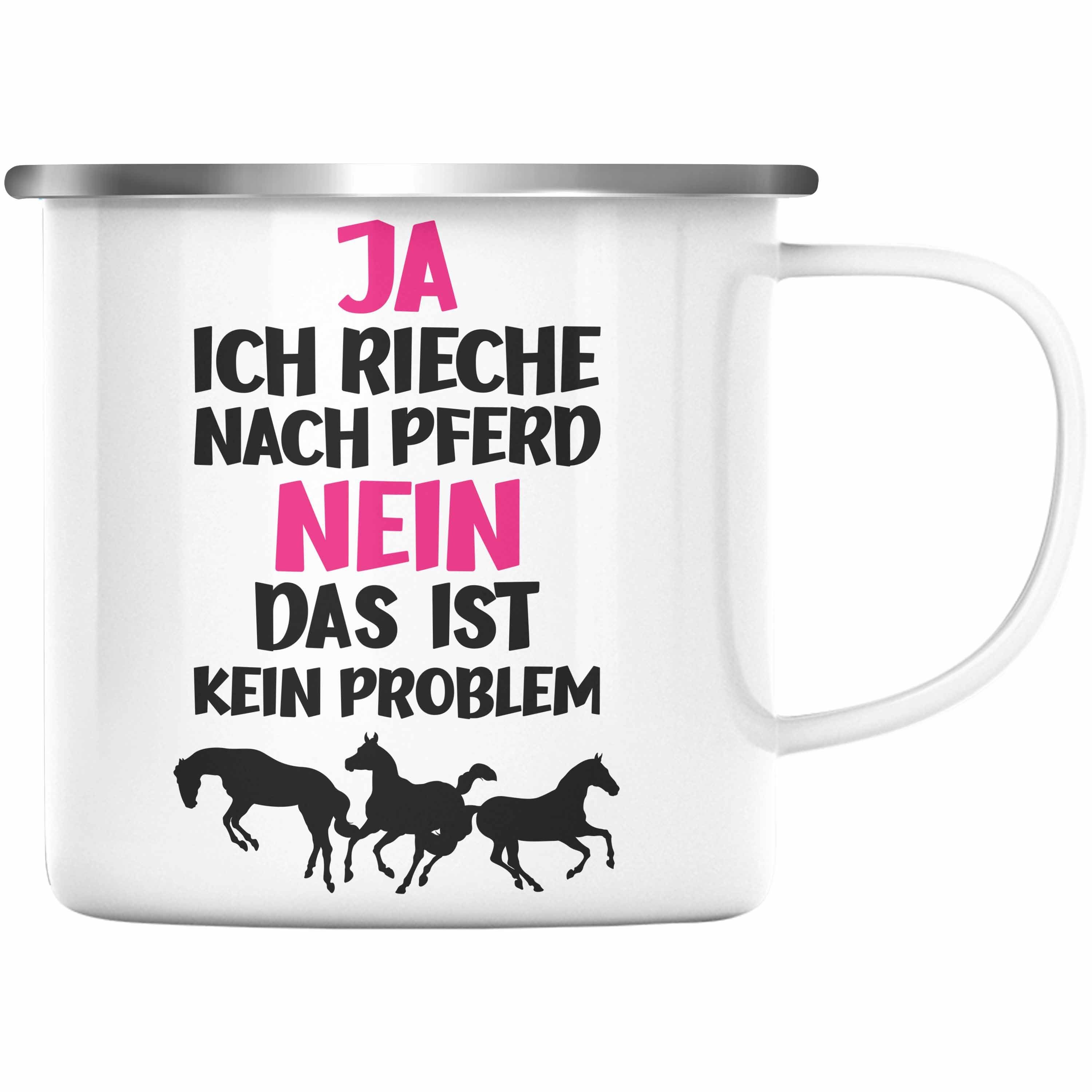 Emaille Tasse Becher mit Hundemama Hundebesitzer Spruch Humor Liebe Geschenk 