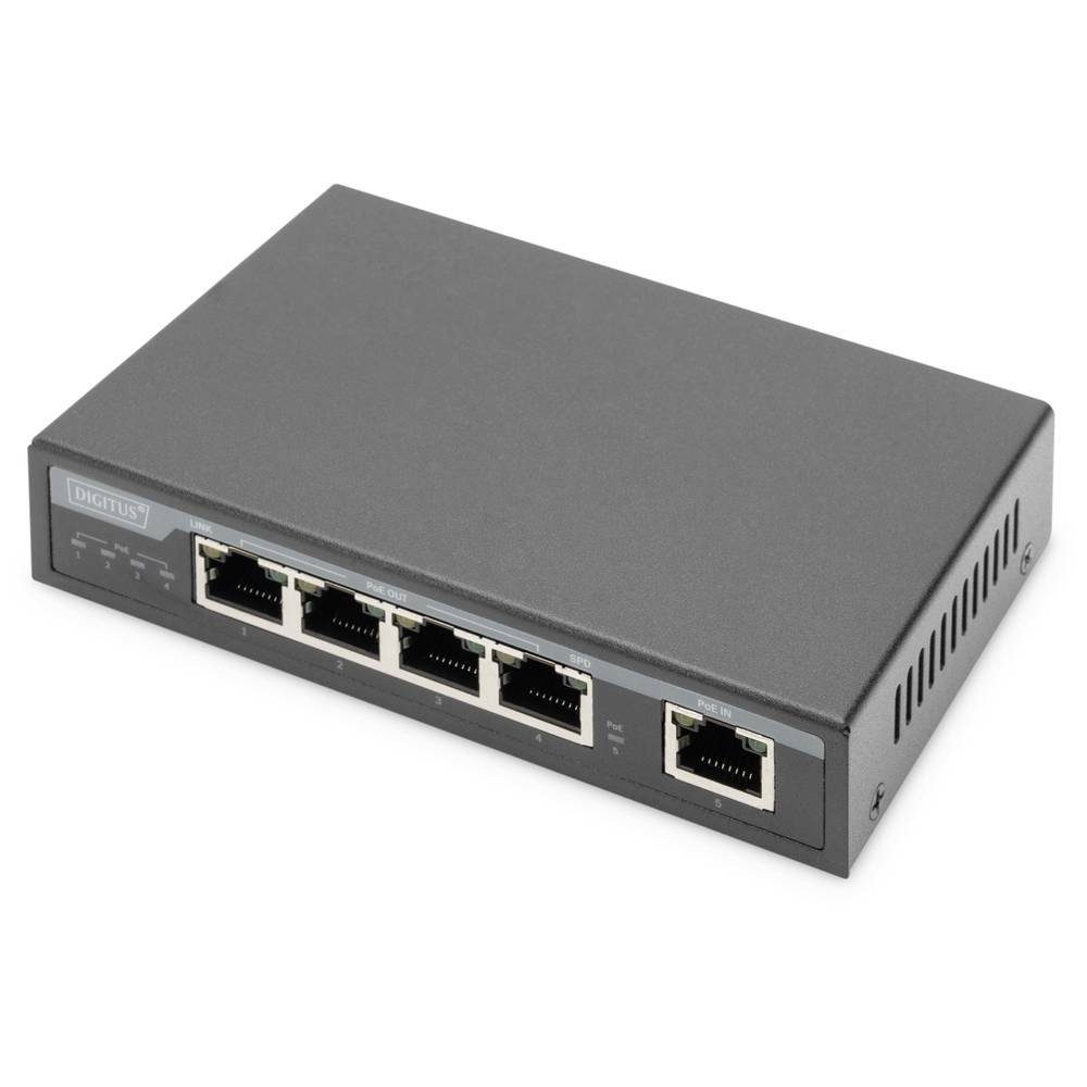Gigabit 60 Digitus 4-Port Netzwerk-Switch W 4PPoE 802.3at, Extender,