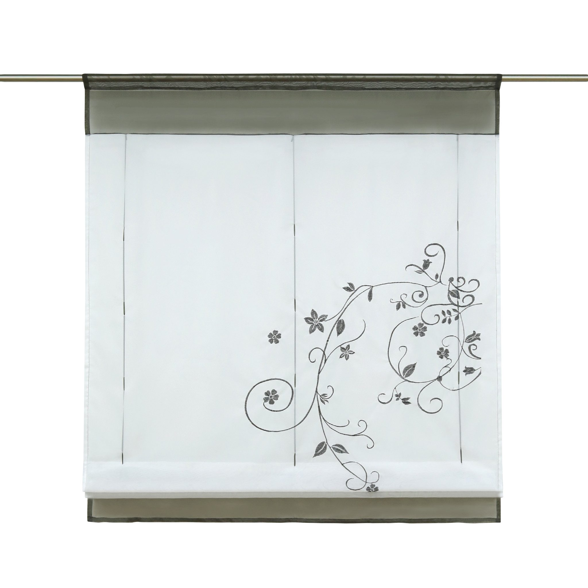 Joyswahl Raffrollo, mit Stangendurchzug, Voile Raffgardinen mit Blumen-Stic günstig online kaufen