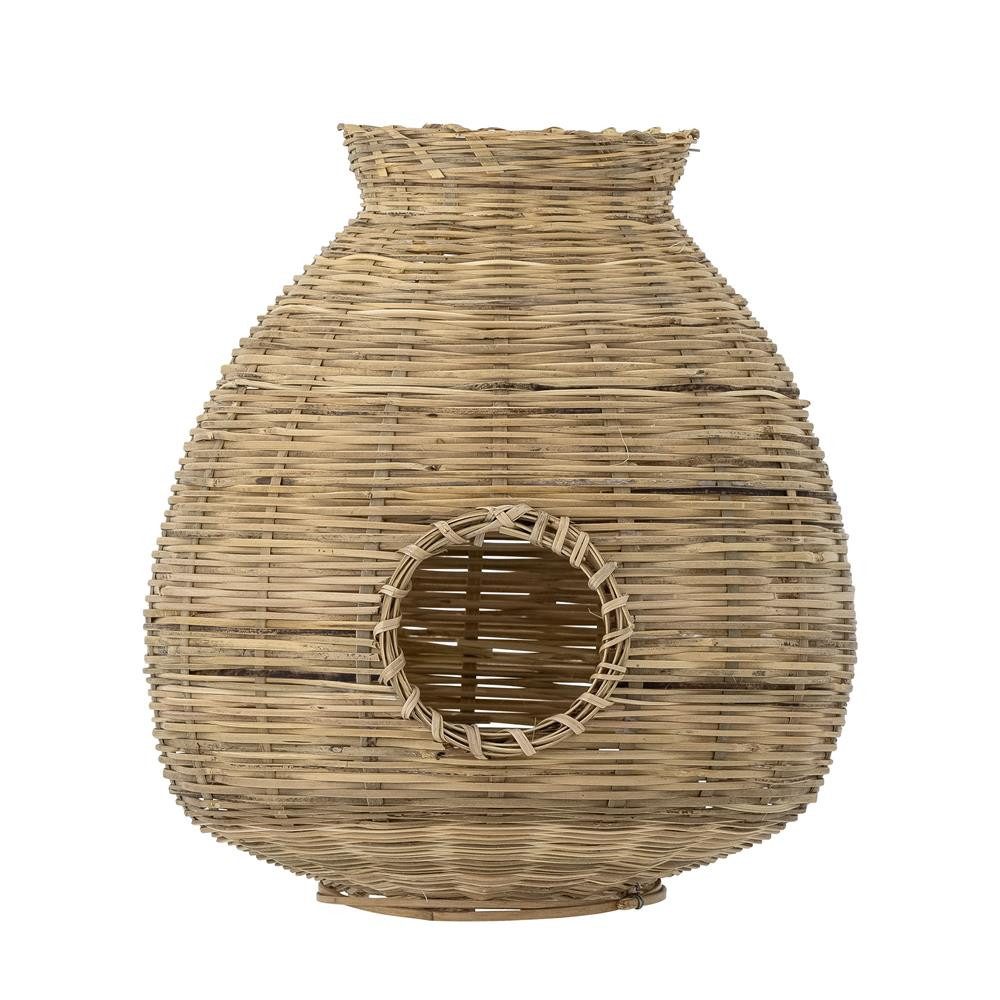 Bloomingville Laterne Ottine mit Glas, Natur, Bambus, Bambuswindlicht, Dekolaterne, Bodenlaterne, Naturdeko, Boho Stil