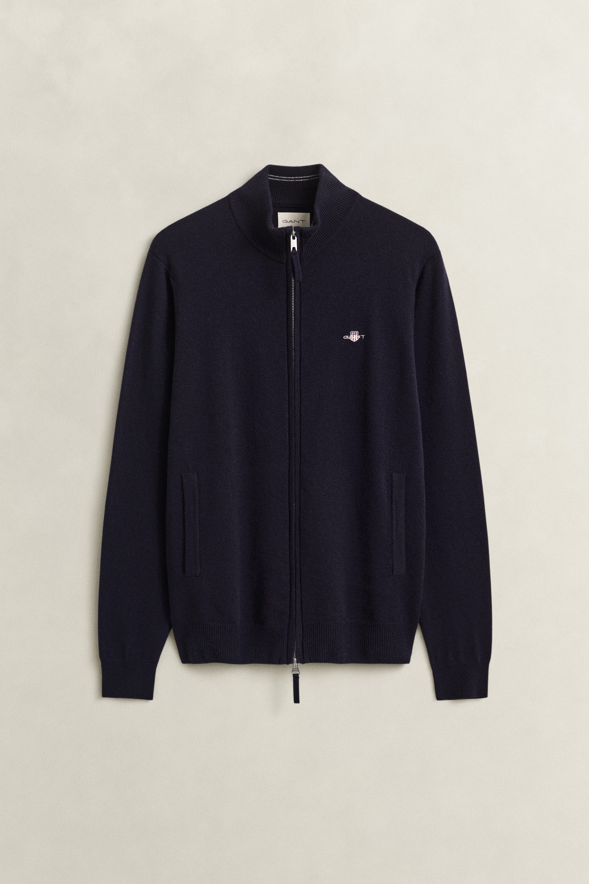 Gant Cardigan SUPERFINE LAMBSWOOL Reißverschluss, aus Wolle, regular fit