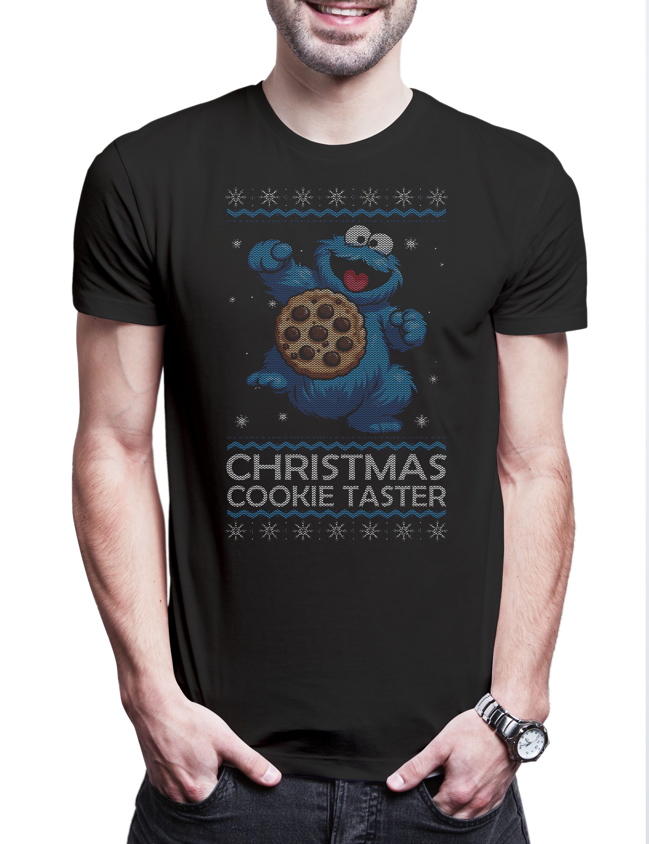 Print-Shirt Cookie Christmas Herren T-Shirt Merry Santa X-Mas Claus Monster