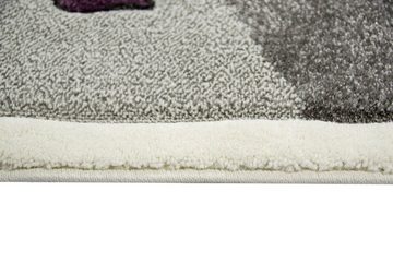 Kinderteppich Kinderteppich Spielteppich Babyteppich mit Einhorn Regenbogen in Grau Creme, Teppich-Traum, Rund, Höhe: 13 mm