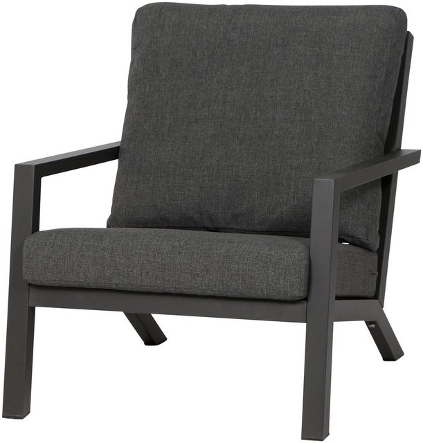 SIENA GARDEN Loungesessel Belia, Alu-Gestell, dunkelgrau, inkl. Auflagen