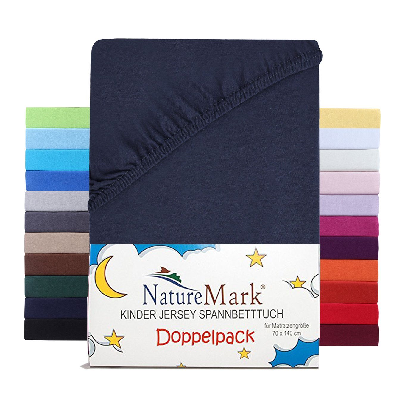 NatureMark Spannbettlaken Jersey Spannbettlaken, 100% Baumwolle, Gummizug: günstig online kaufen