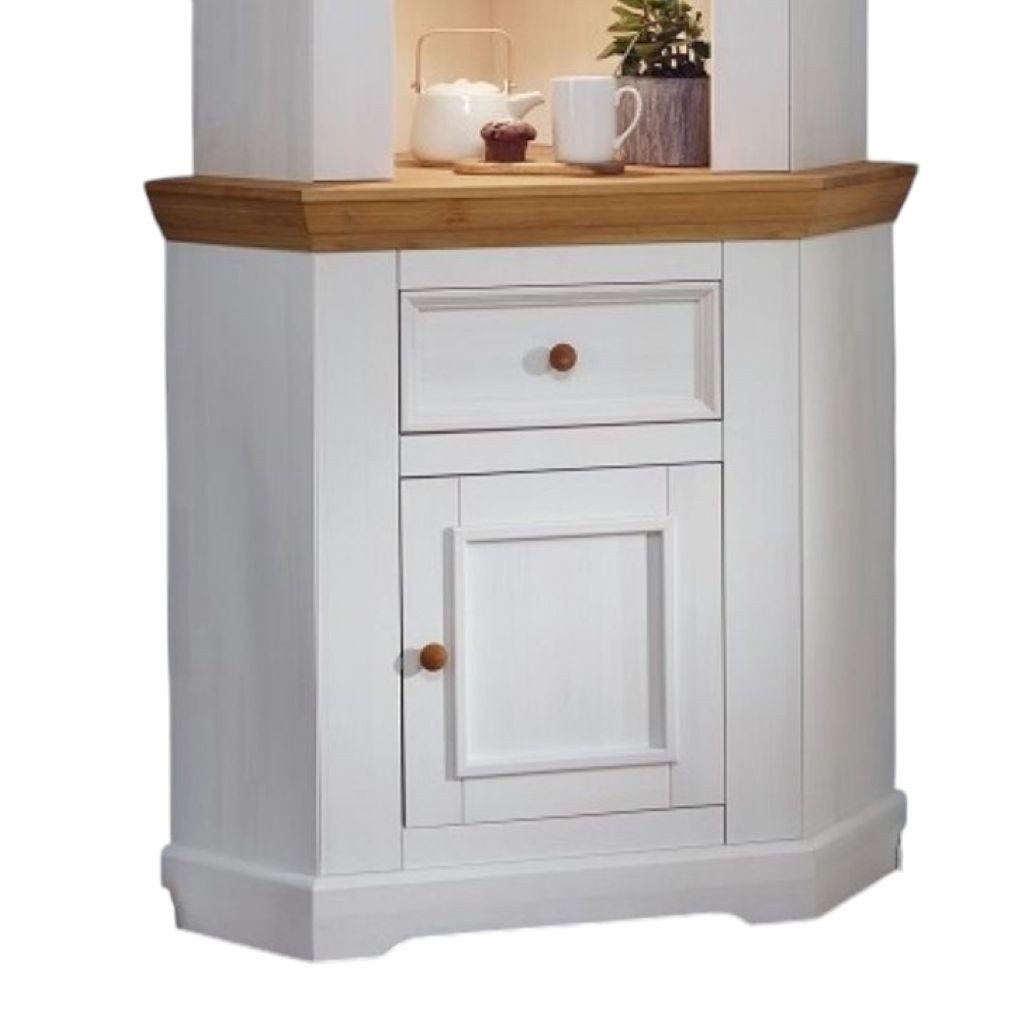 Main Möbel Anrichte Eckanrichte 104cm "Zürich" Kiefer massiv weiß