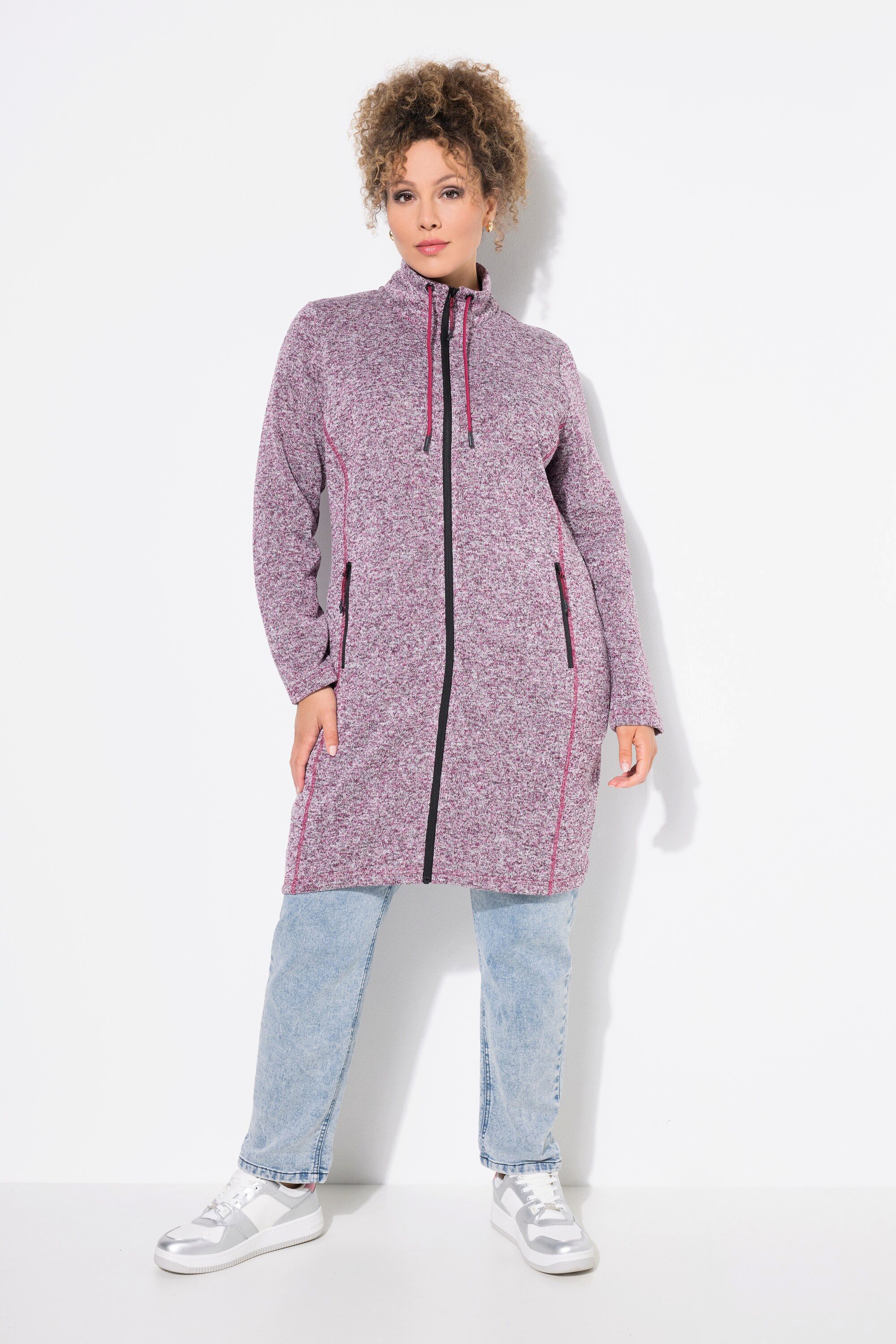 Ulla Popken Sweatjacke Strickfleecejacke Stehkragen längerer günstig online kaufen