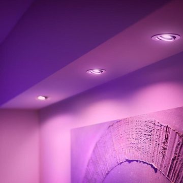Philips Hue LED Deckenstrahler Bluetooth White & Color Ambiance Einbauspot Centura in Weiß 5W 350lm, keine Angabe, Leuchtmittel enthalten: Ja, LED, warmweiss, Deckenstrahler, Deckenspot, Aufbaustrahler