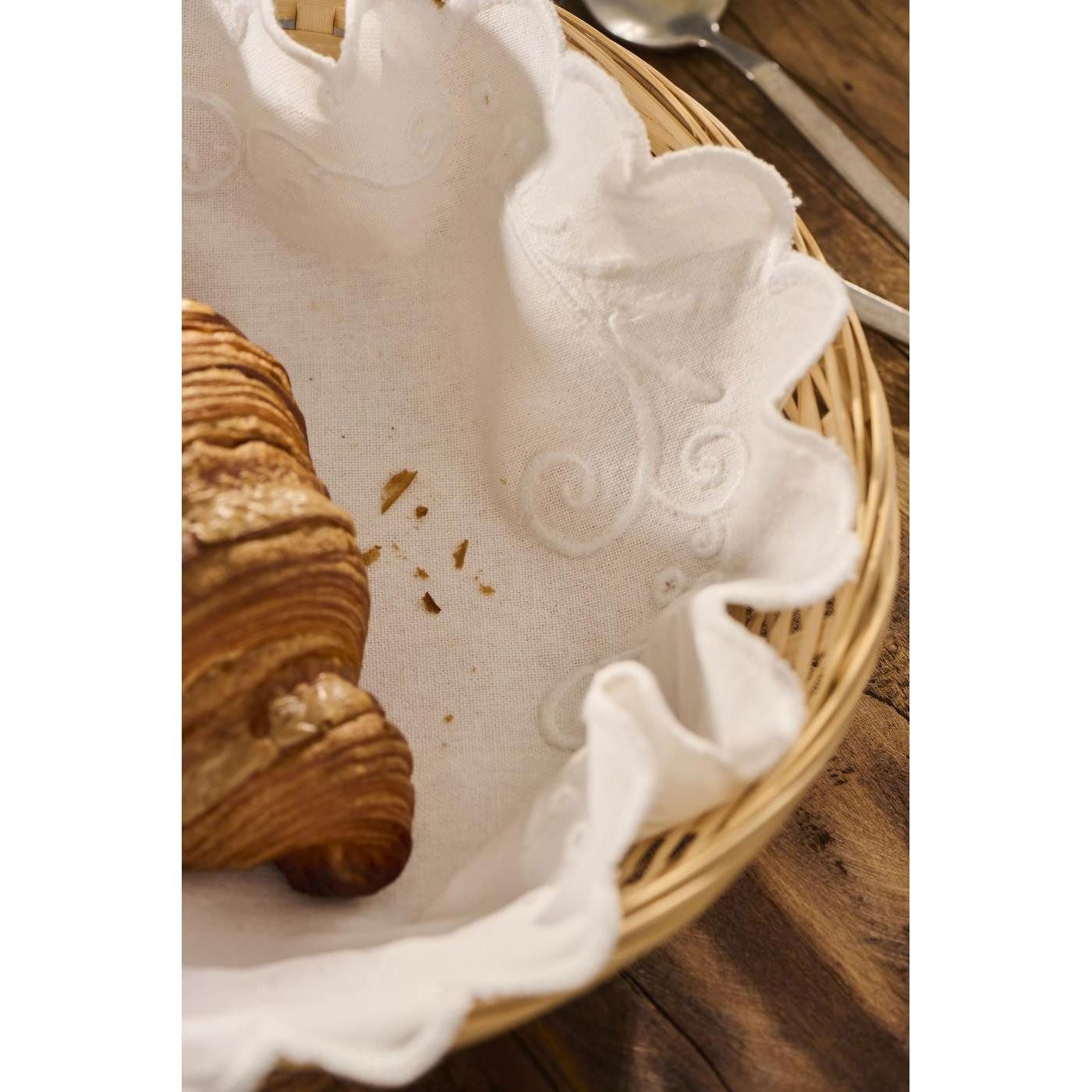 Ib Laursen Stoffserviette Ib Laursen Serviette für Brotkörbe Rund mit Stickereien (30cm)