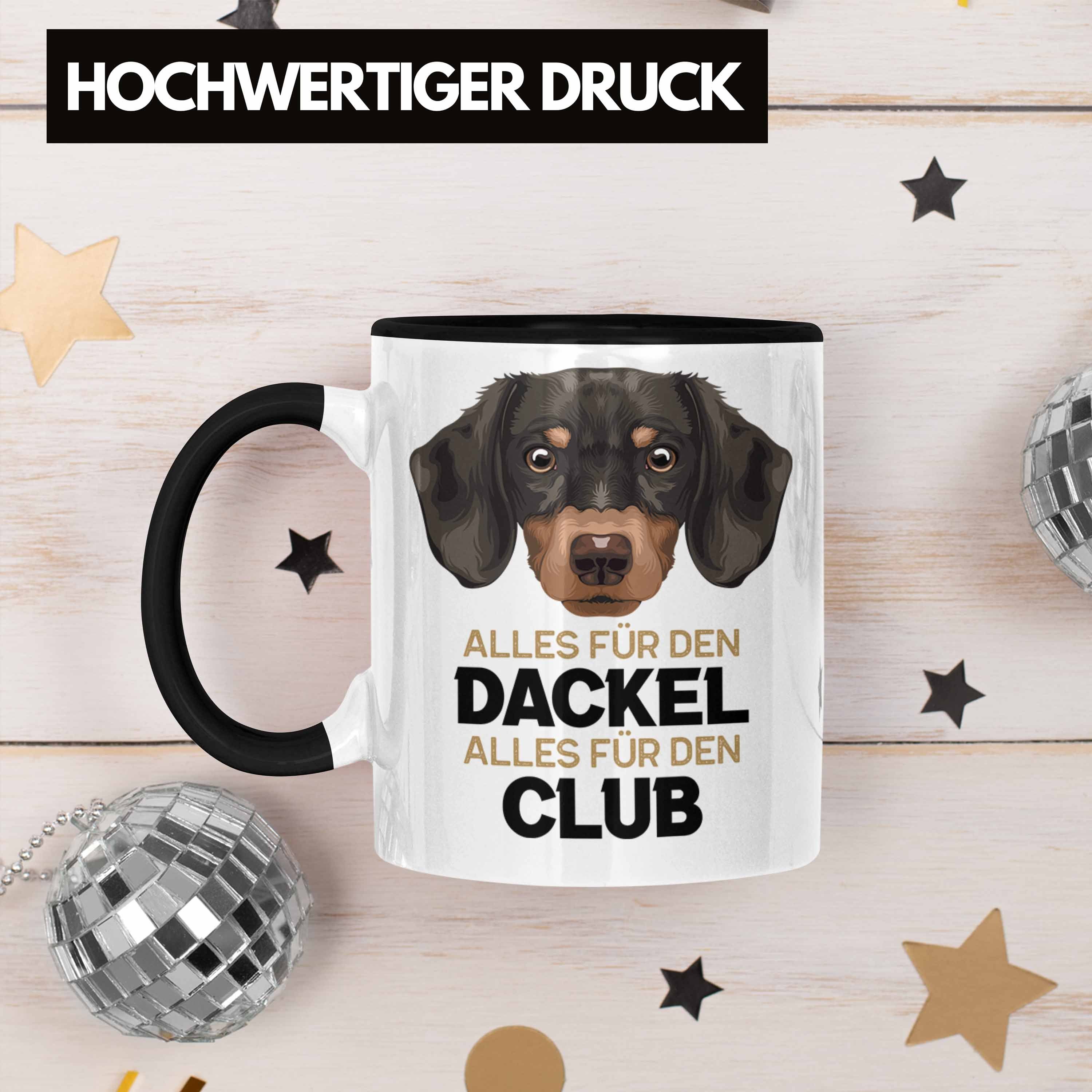 Schwarz Tasse Dackel-Besiterin Geschen für Geschenk Frauchen Trendation Grafik Tasse Dackel Mom