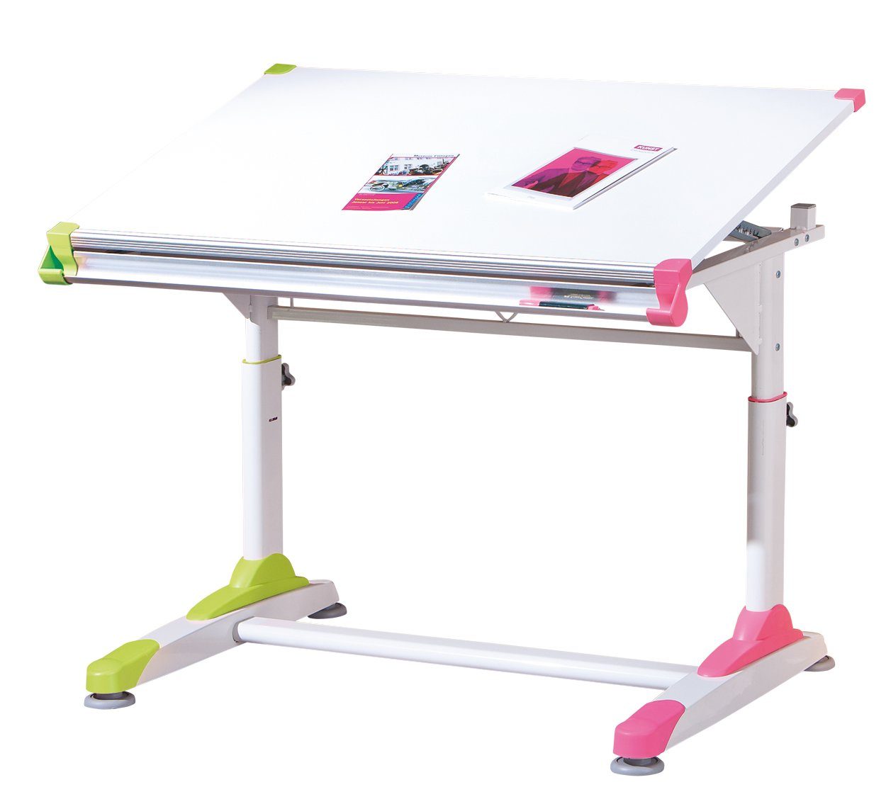 Inter Link Schreibtisch Kindertisch neigbarer 2Colorido, höhenverstellbarer mit Tischplatte
