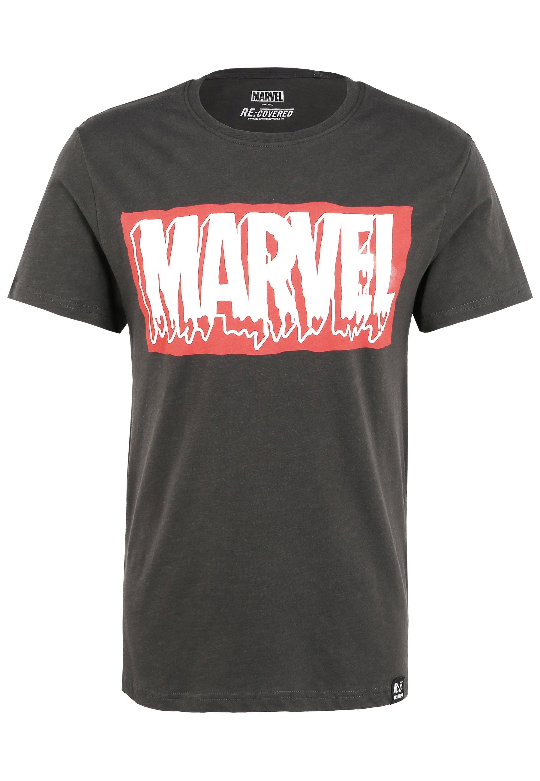 Recovered Logo Vintage Marvel T-Shirt Slime Schwarz