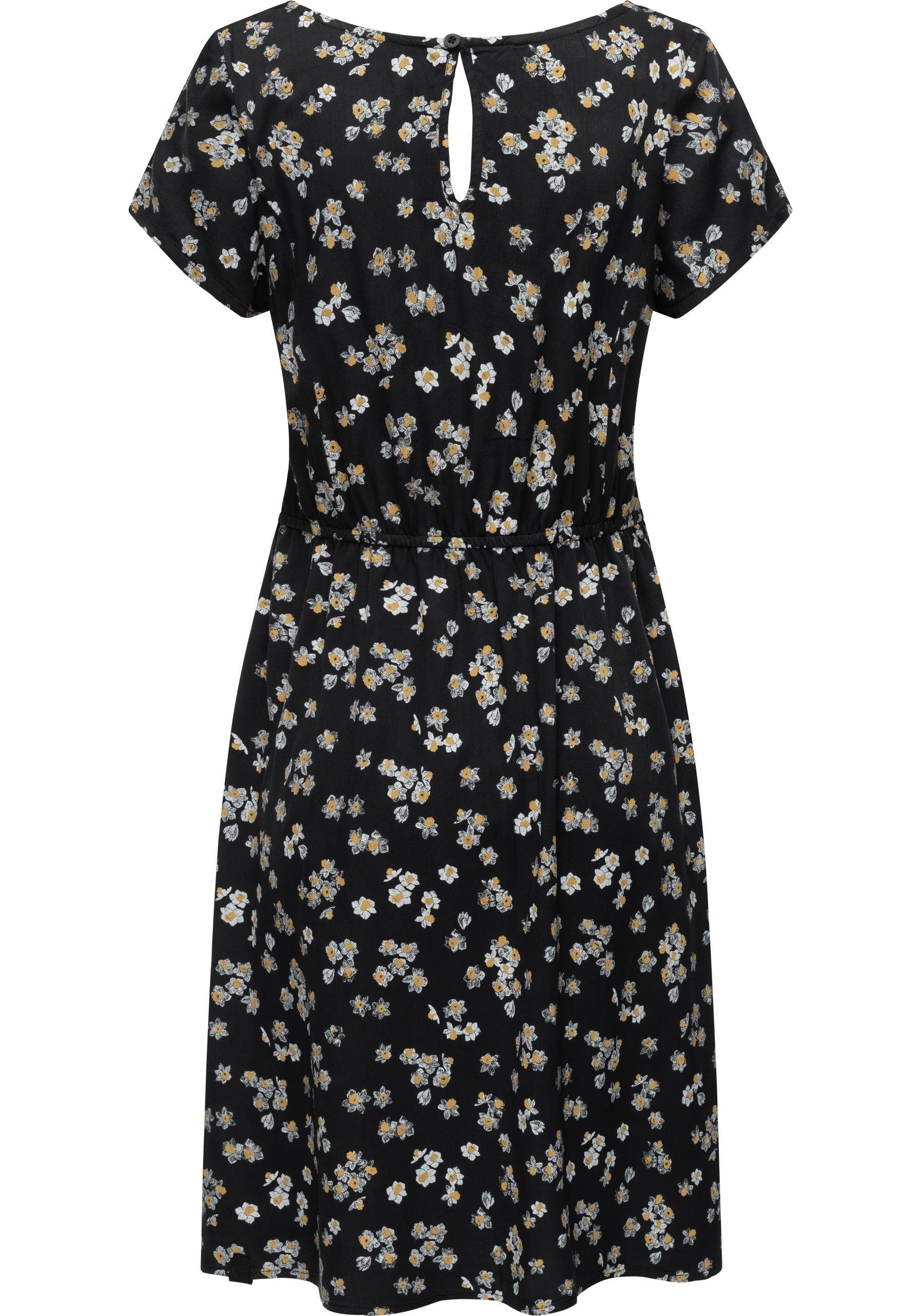 Sommerkleid Allover stylisches Print Blusenkleid mit Ragwear schwarz Anerley