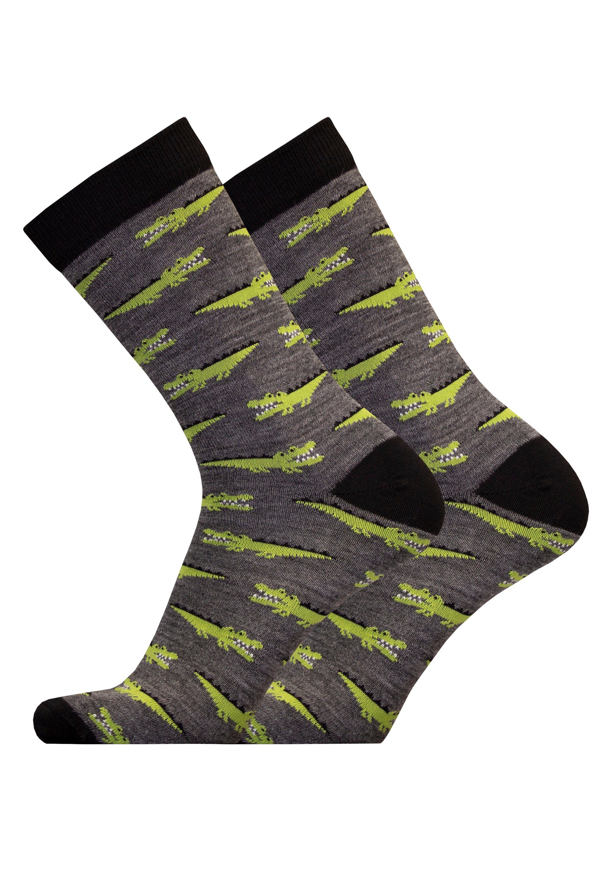UphillSport Socken CROCODILE 2er Pack (2-Paar) in atmungsaktiver Qualität grau