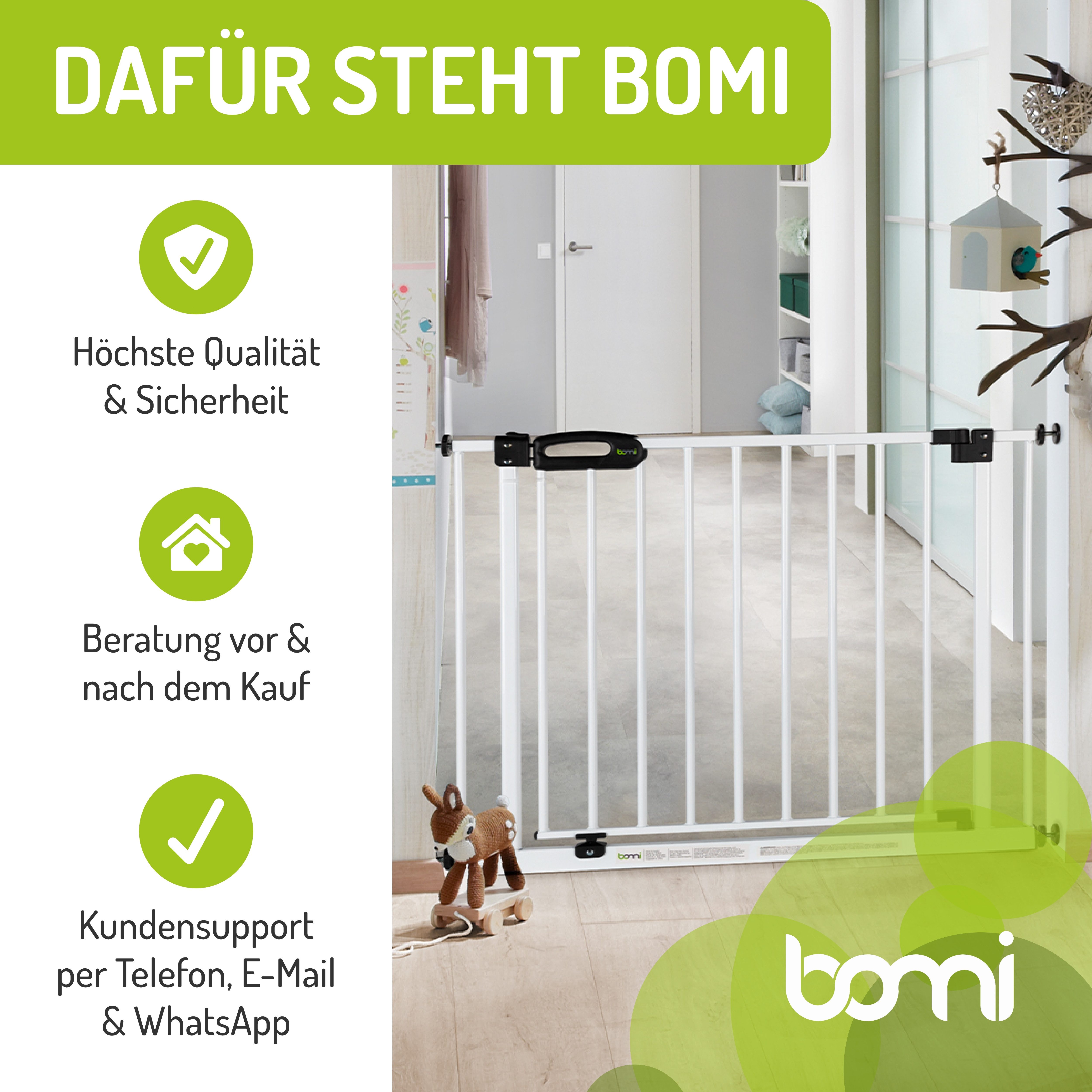 BOMI Türschutzgitter Y-Adapter zur Montage von Babygitter an Treppen (2 St), Befestigung der Treppe - Ohne Bohren - Rutschfest