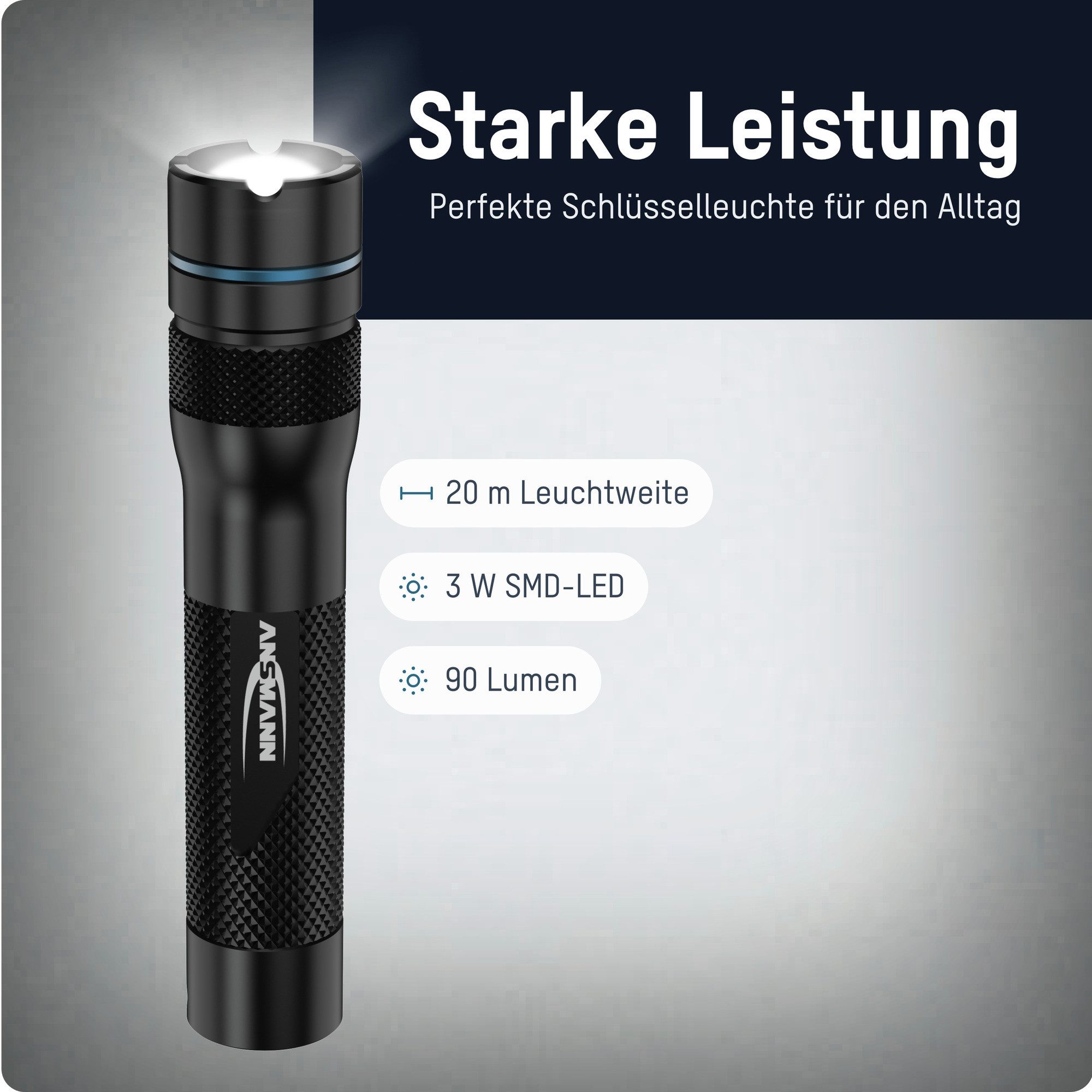 ANSMANN AG LED Taschenlampe Taschenlampe mini – superhelle LED Schlüsselbund Lampe