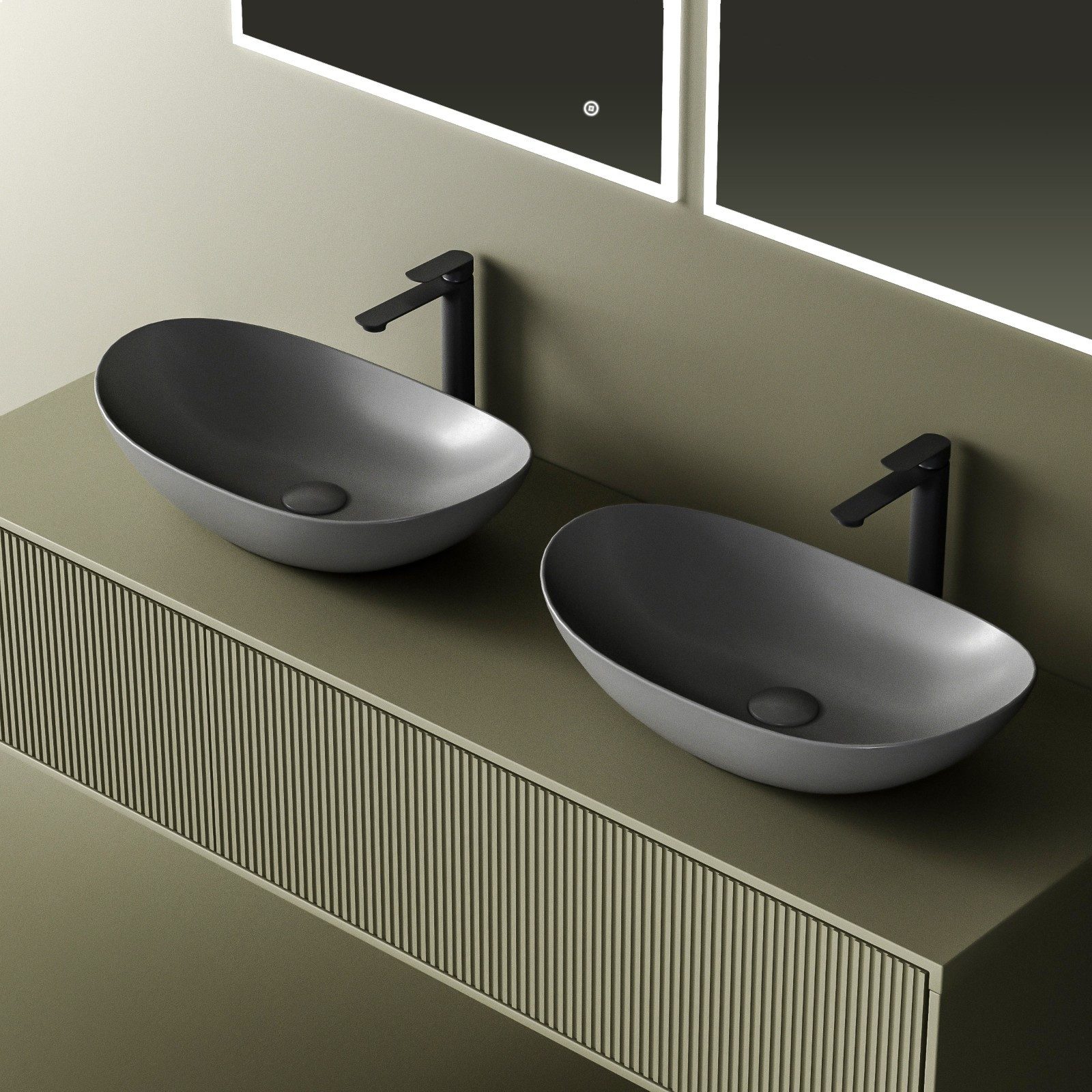 EMKE Aufsatzwaschbecken Waschbecken Oval mit Nano günstig online kaufen
