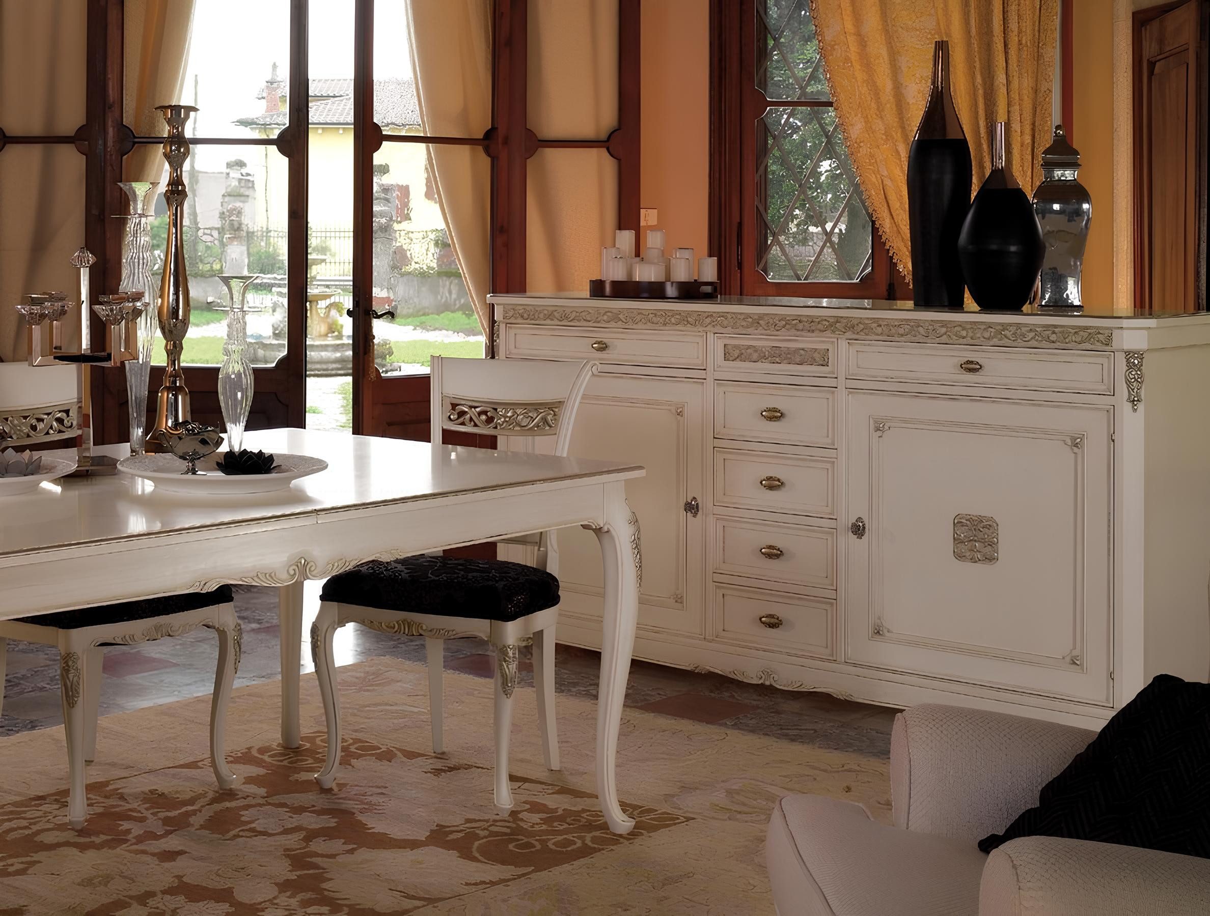 JVmoebel Kommode Landhausstil Buffet Vitrine Anrichte Küchenregal Schrank, Made in Europa