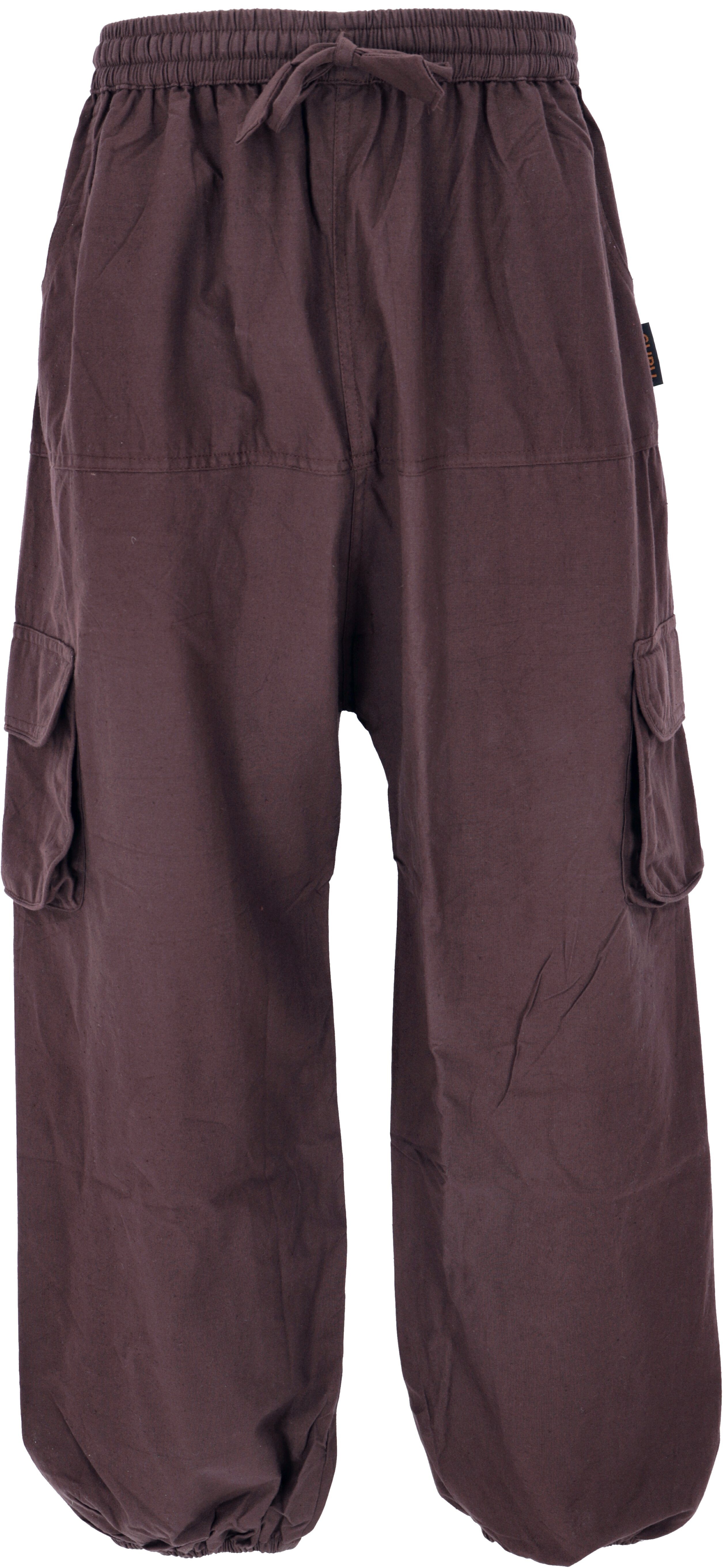 bequeme Goahose, alternative Yoga Hose, Ethno Bekleidung, Freizeithose.. Relaxhose dunkelbraun Style Herren Guru-Shop