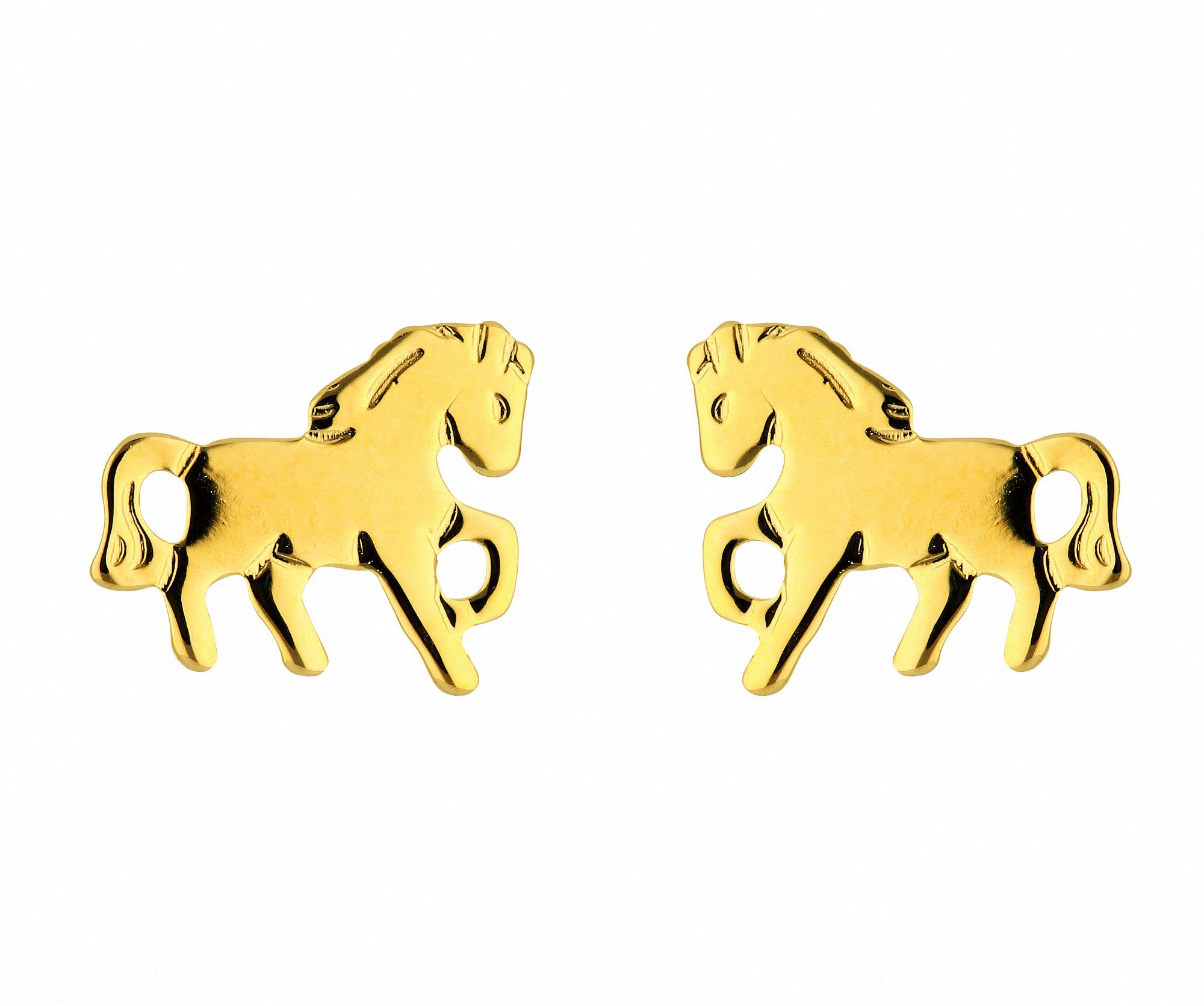 Damen Schmuck Adelia´s Paar Ohrhänger 1 Paar 333 Gold Ohrringe / Ohrstecker Pferd, 333 Gold Goldschmuck für Damen