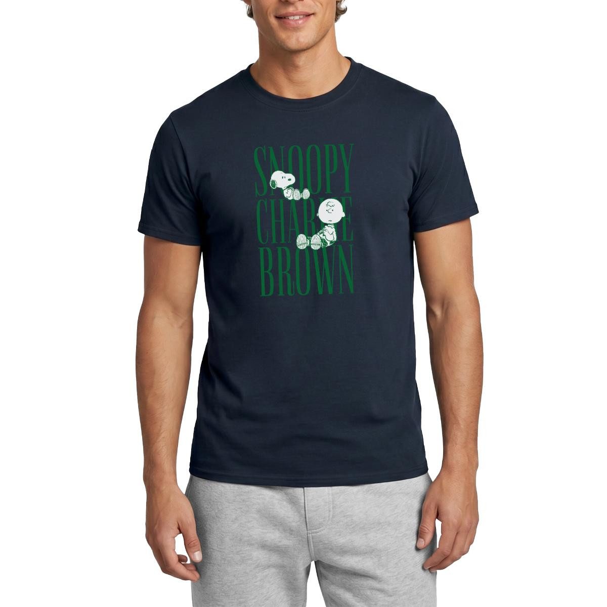 Spreadshirt T-Shirt Peanuts Snoopy Und Charlie Brown Lettering Männer T-Shirt (1-tlg)