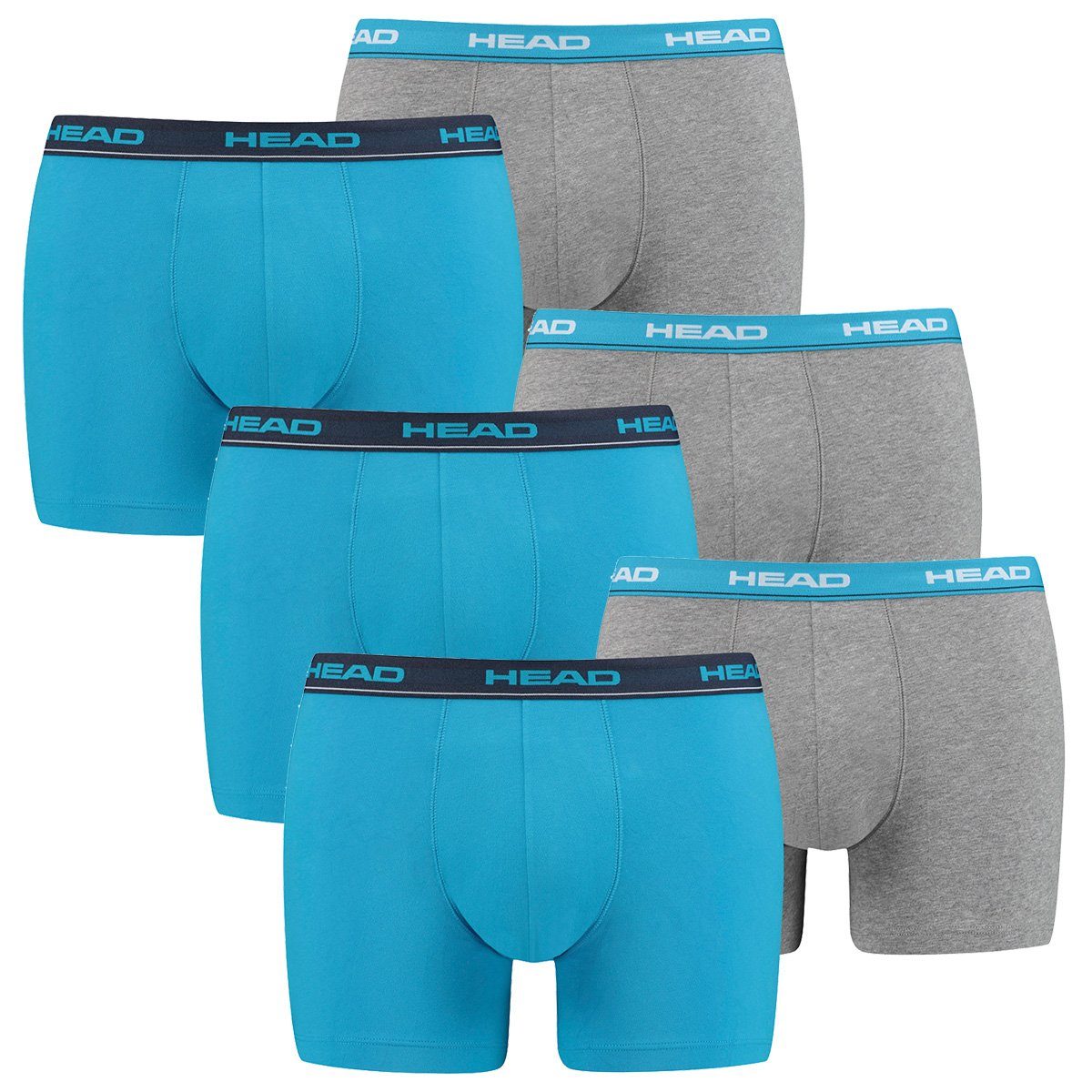 (Spar-Pack, 6-St., White/Blue/Grey Boxershorts Basic 6er-Pack) 6P Head Boxer