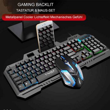 Diida Gaming-Tastatur- und Maus-Set, Kabelgebundene Tastatur und Maus Gaming-Tastatur (inkl. Maus)