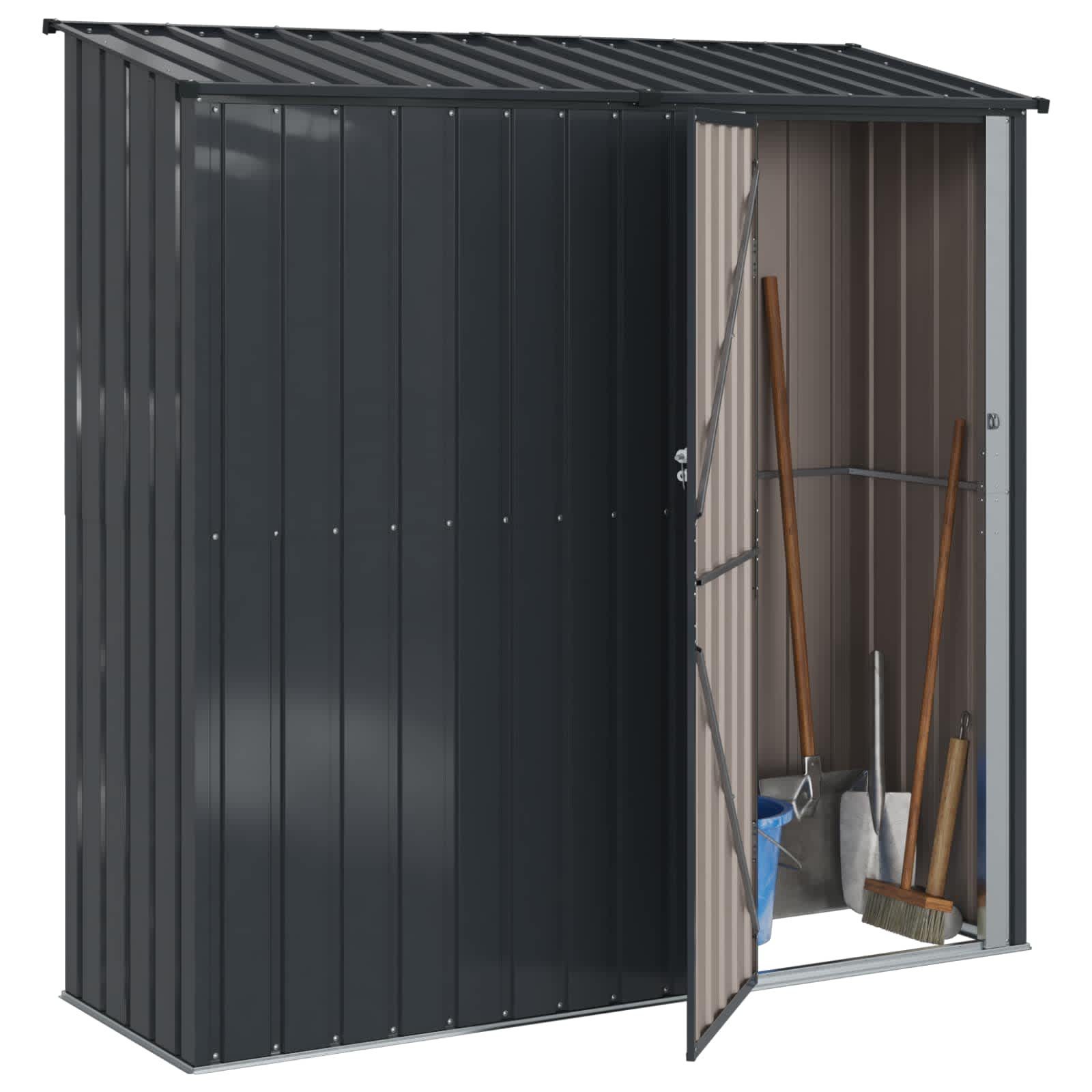 vidaXL Gartenhaus Gartenhütten Anthrazit 203,5 x 73 x 200 cm Metall
