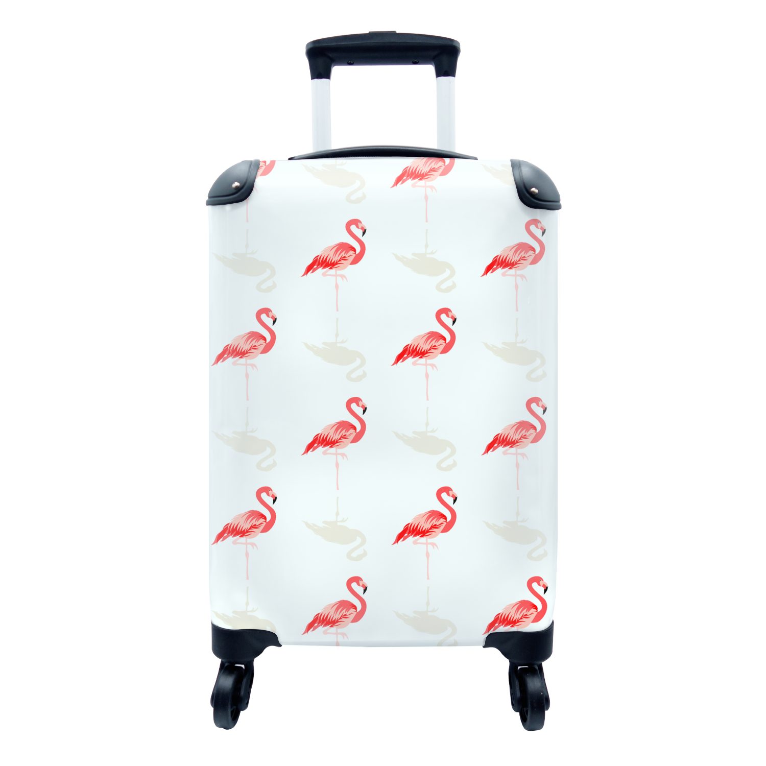 MuchoWow Handgepäckkoffer Flamingo - Tiere - Muster, 4 Rollen, Reisetasche mit rollen, Handgepäck für Ferien, Trolley, Reisekoffer
