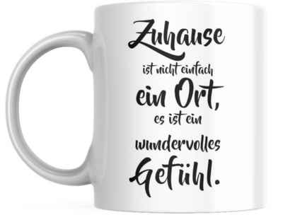 Tinisu Tasse Tasse mit Spruch Positive Perspektiven: "Zuhause" Kaffee Büro